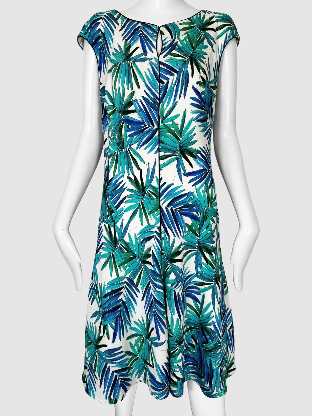 Leaf Print Short Sleeve Dress - Size 10