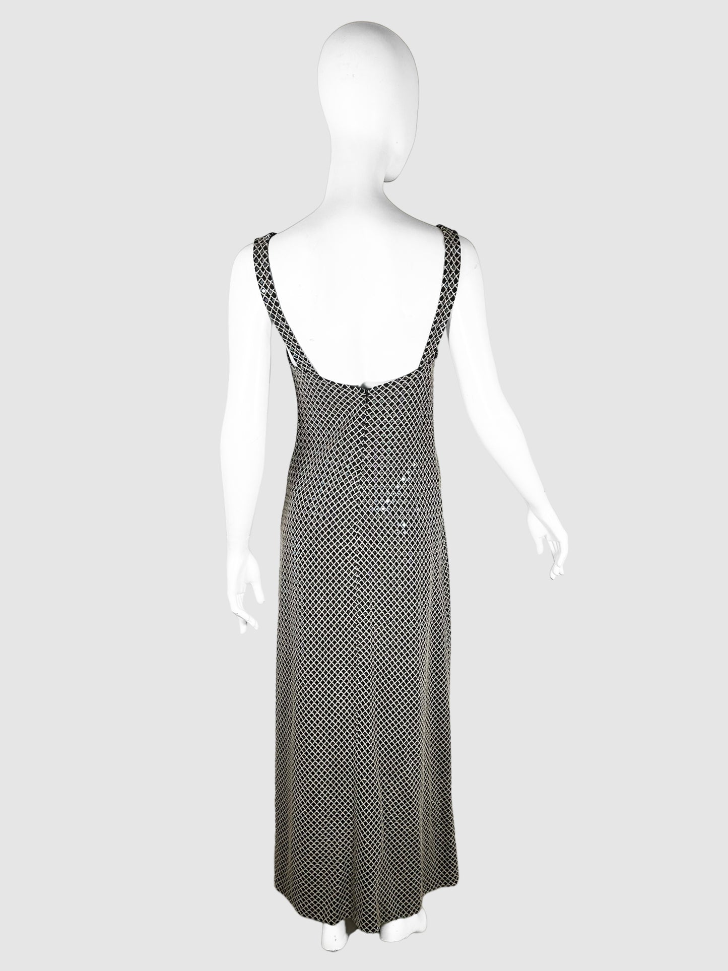 Knit Sequinned Cowl Neck Dress - Size 2