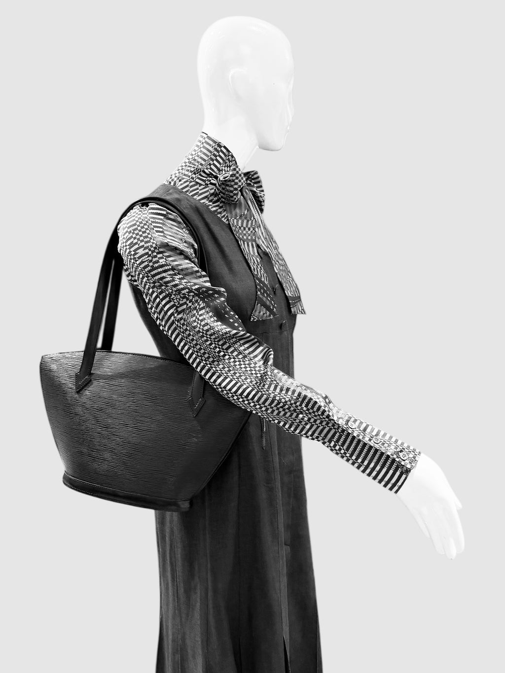 Louis Vuitton Black Epi Leather Saint Jacques PM Shoulder Bag luxury designer resale consignment Toronto Canada secondhand