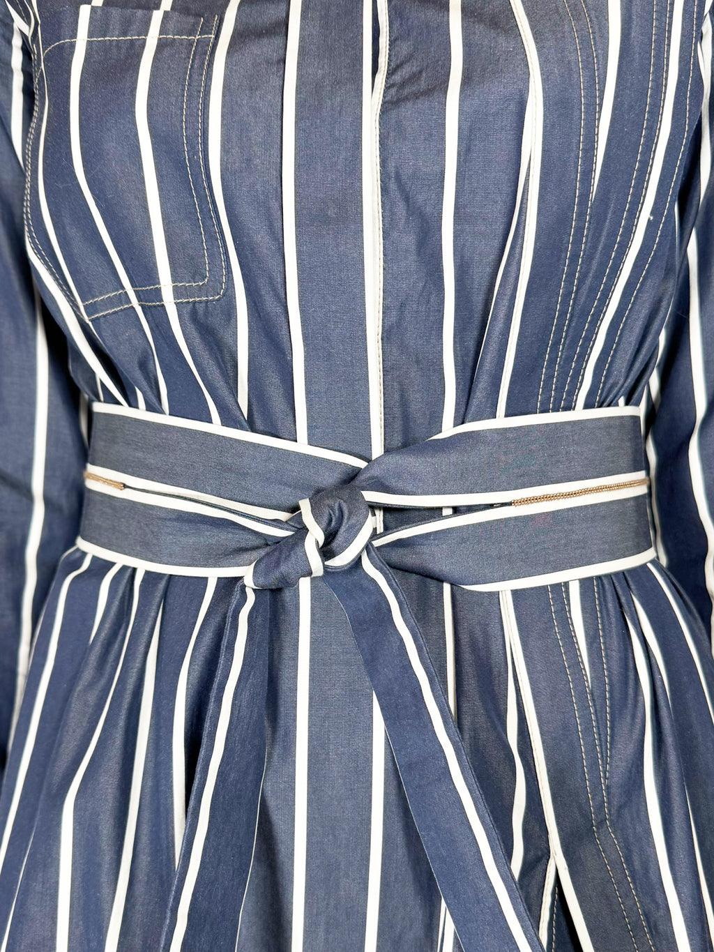 Pinstripe Poplin Shirt Dress - Size S