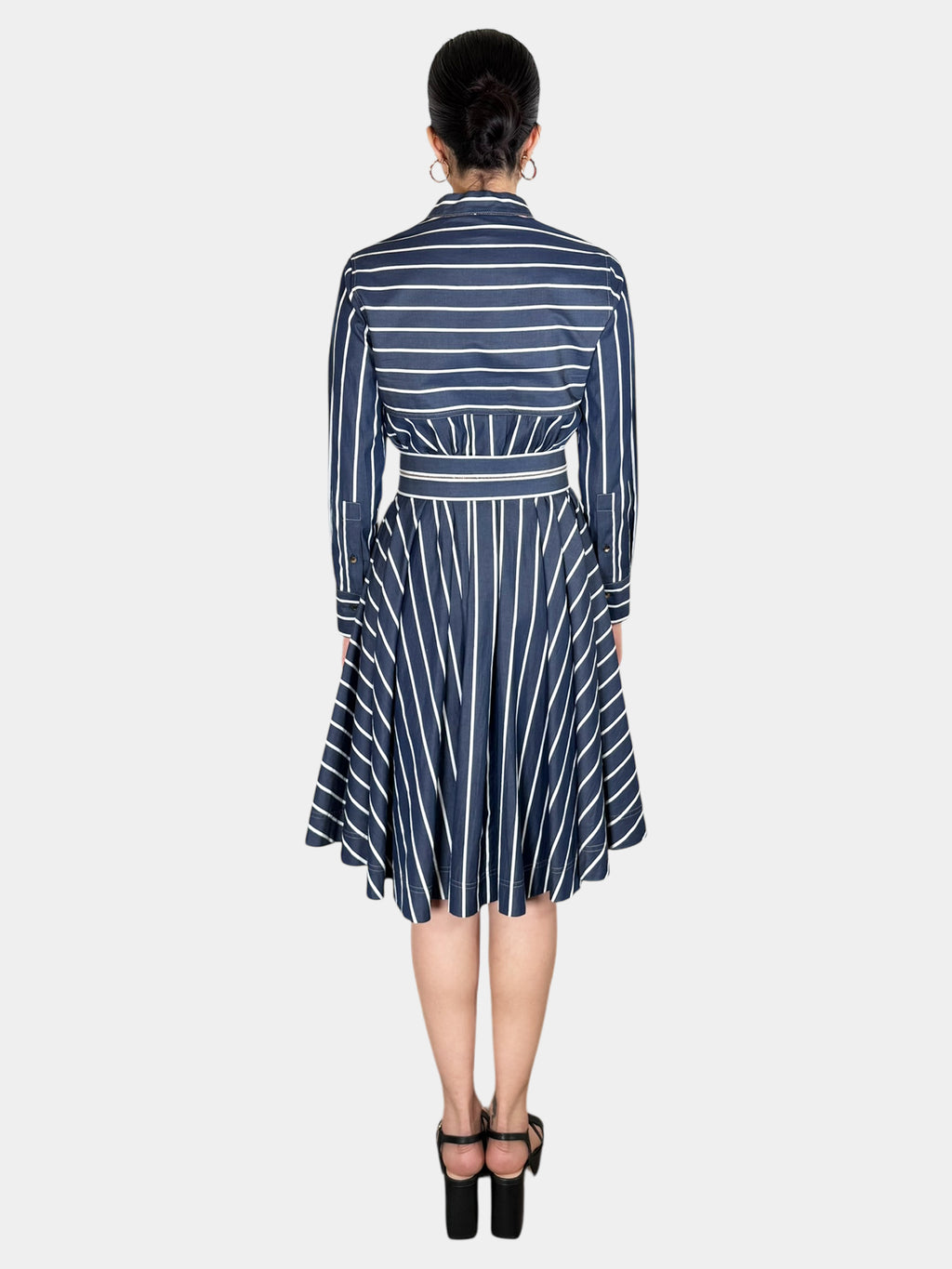 Pinstripe Poplin Shirt Dress - Size S