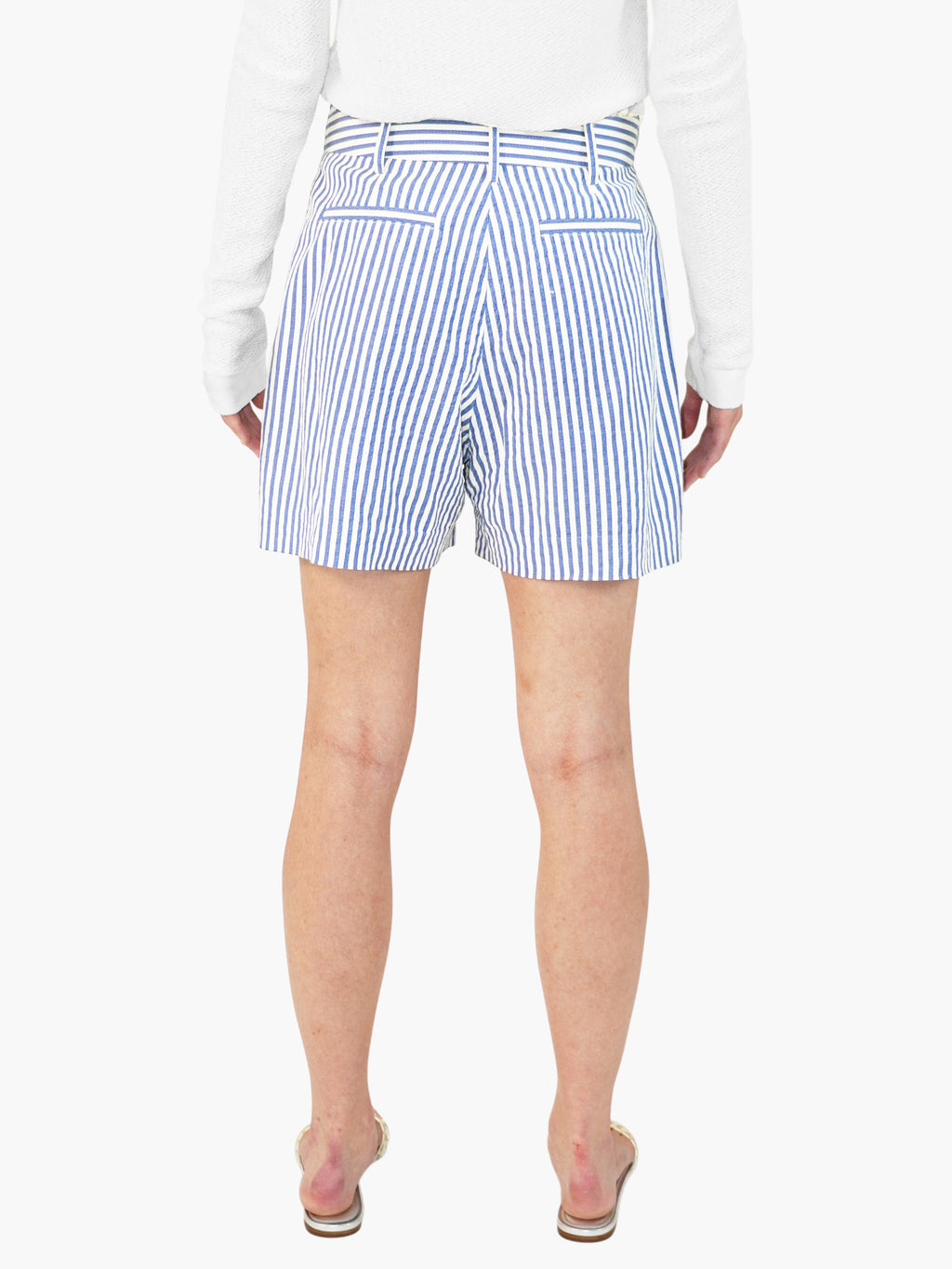 Striped Pleated Shorts
