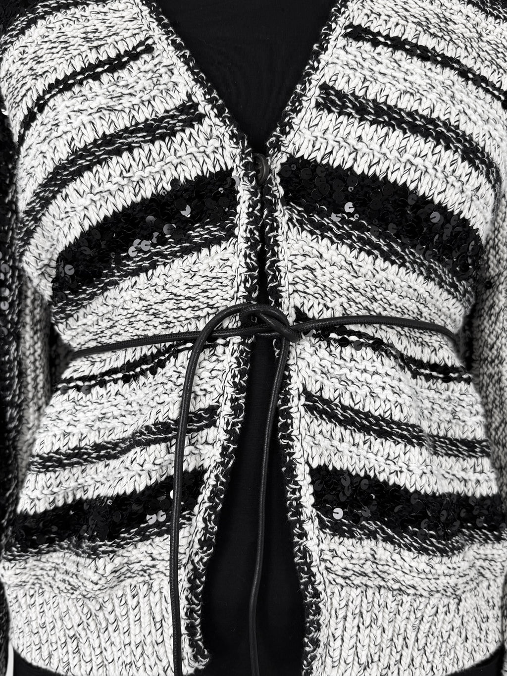 Striped Sequinned Cardigan