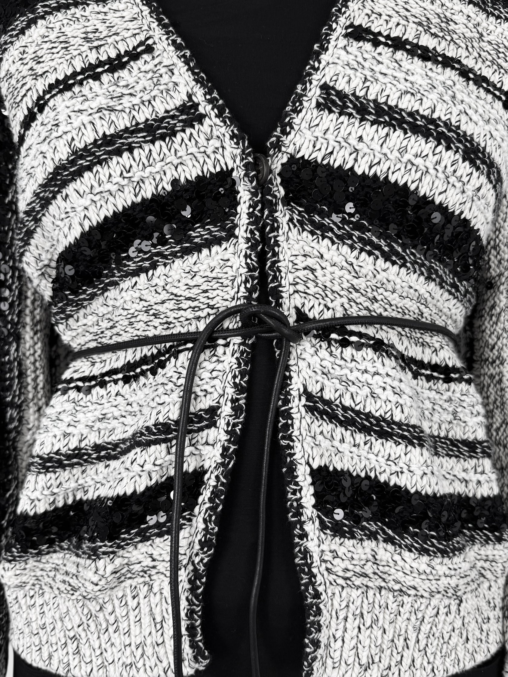 Striped Sequinned Cardigan