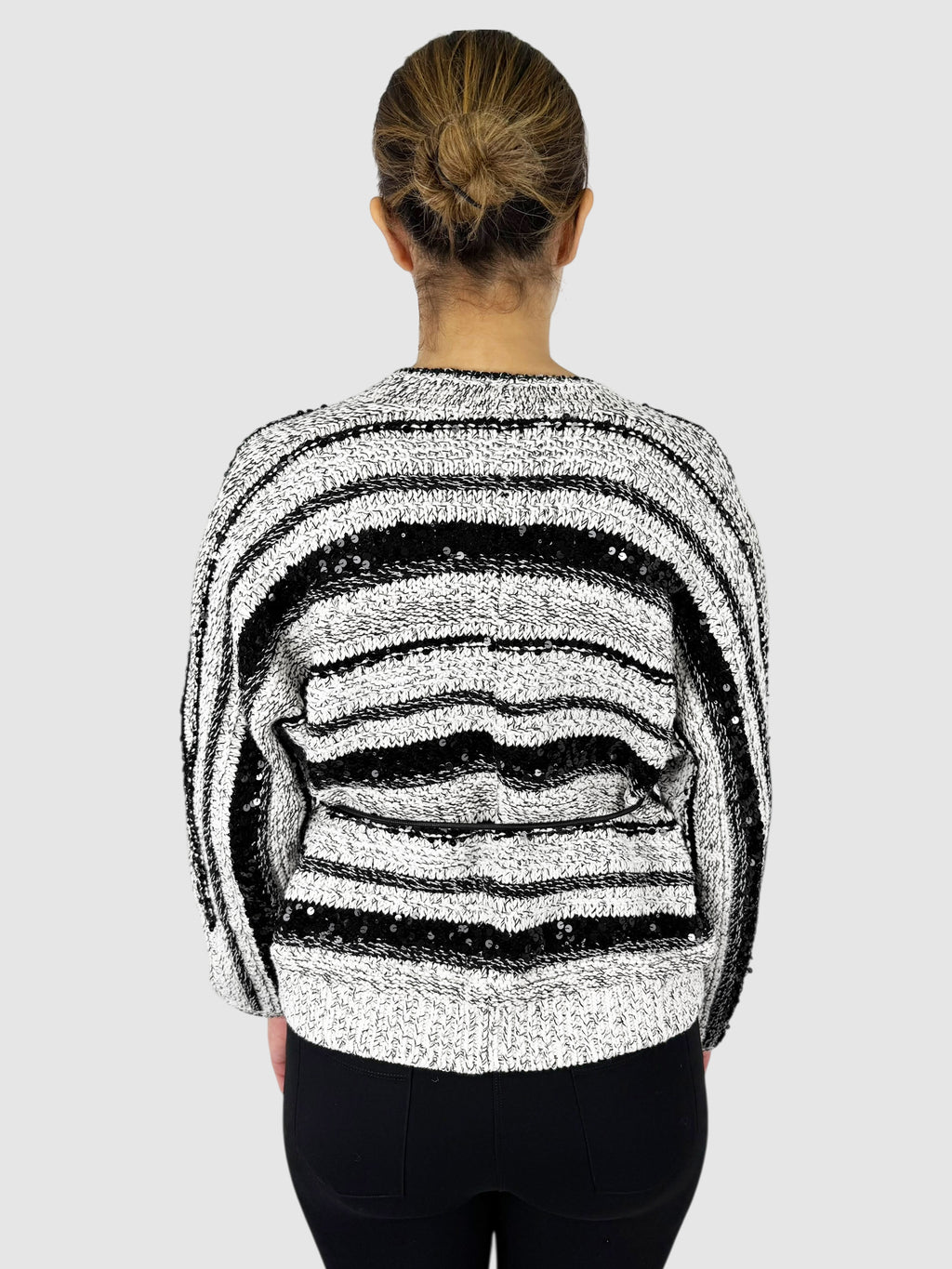 Striped Sequinned Cardigan