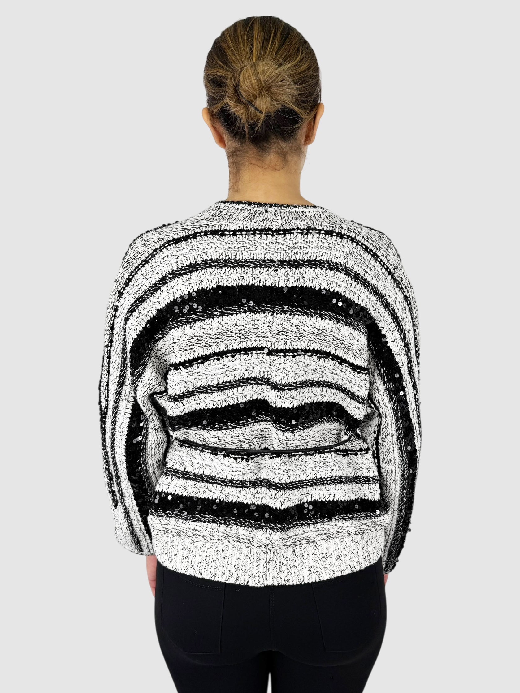 Striped Sequinned Cardigan