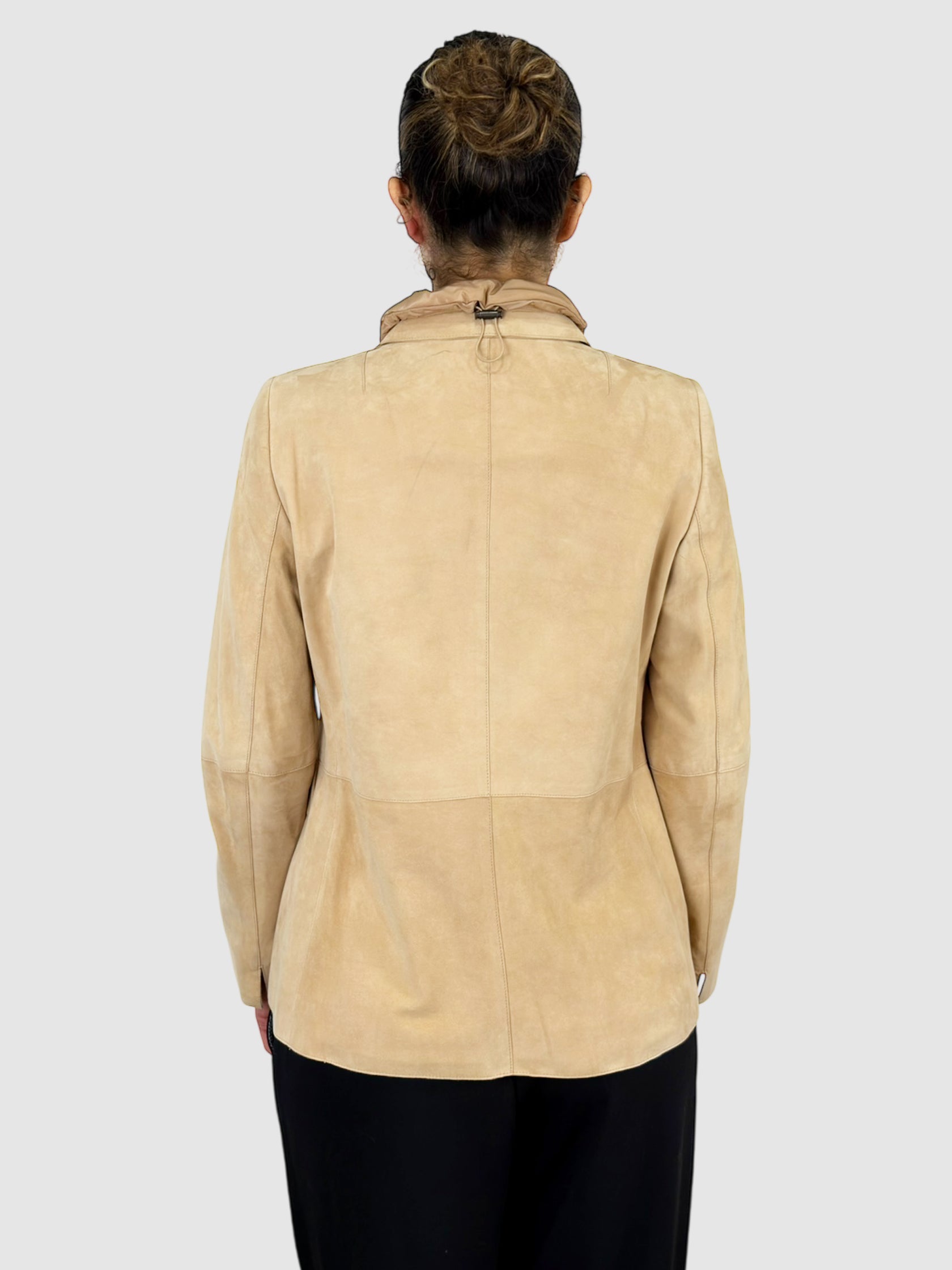 Suede Single-Breasted Blazer
