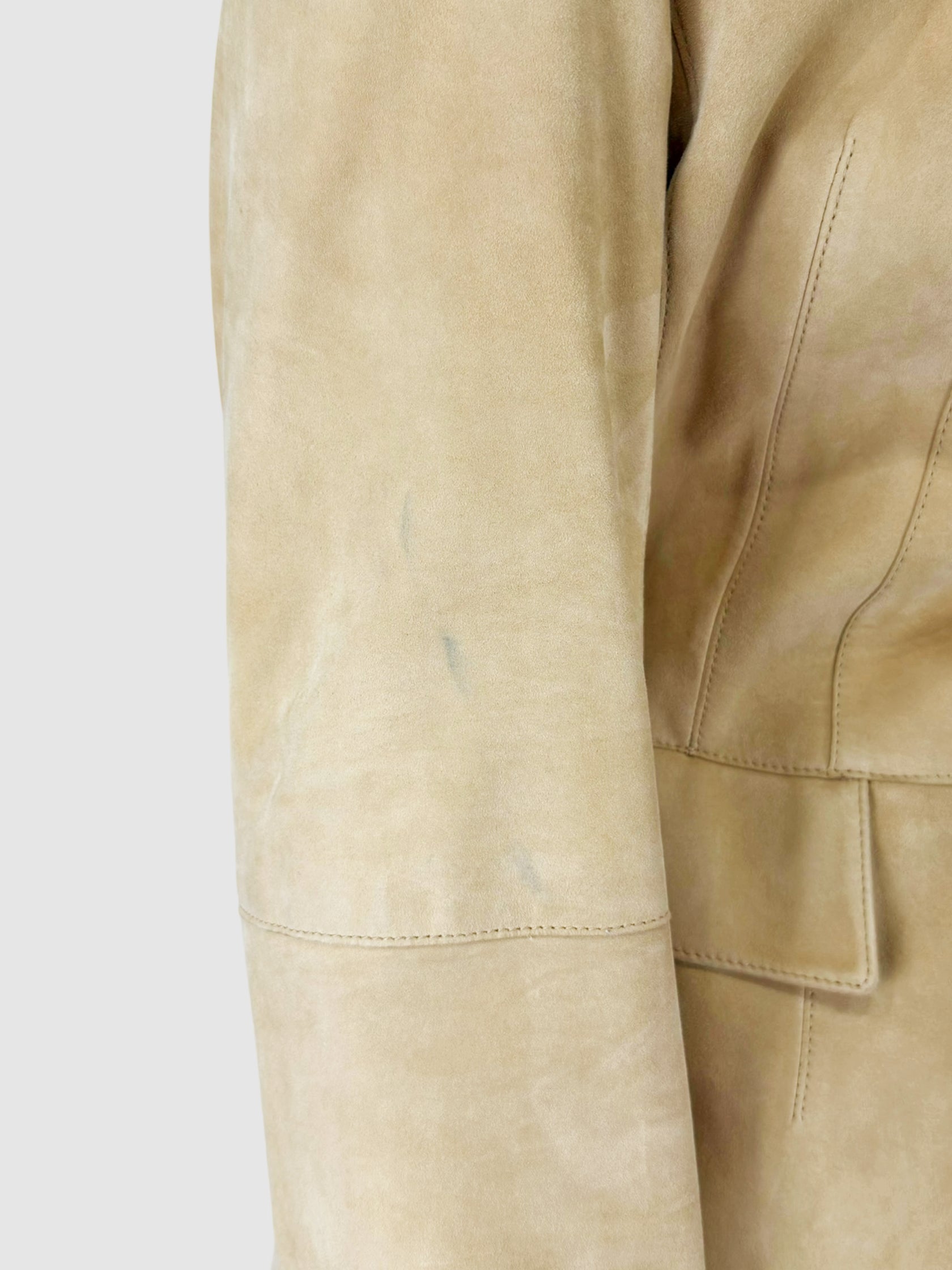 Suede Single-Breasted Blazer