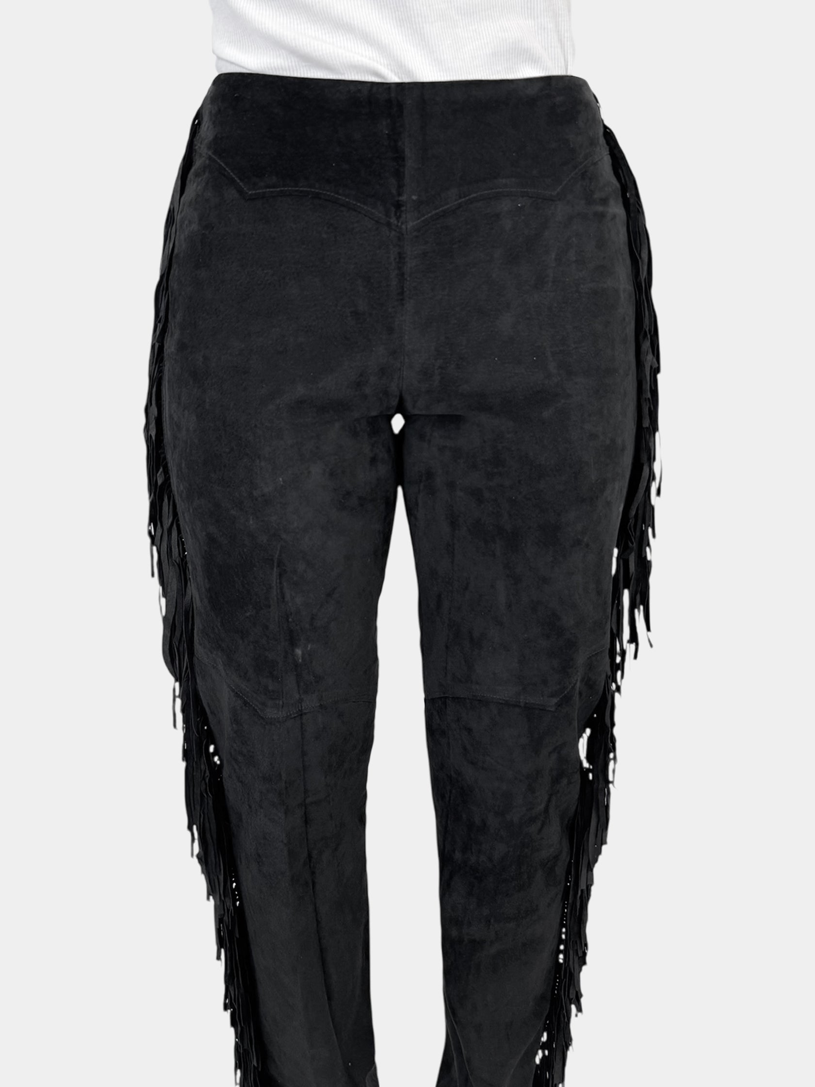 Suede Fringe Pants - Size 6