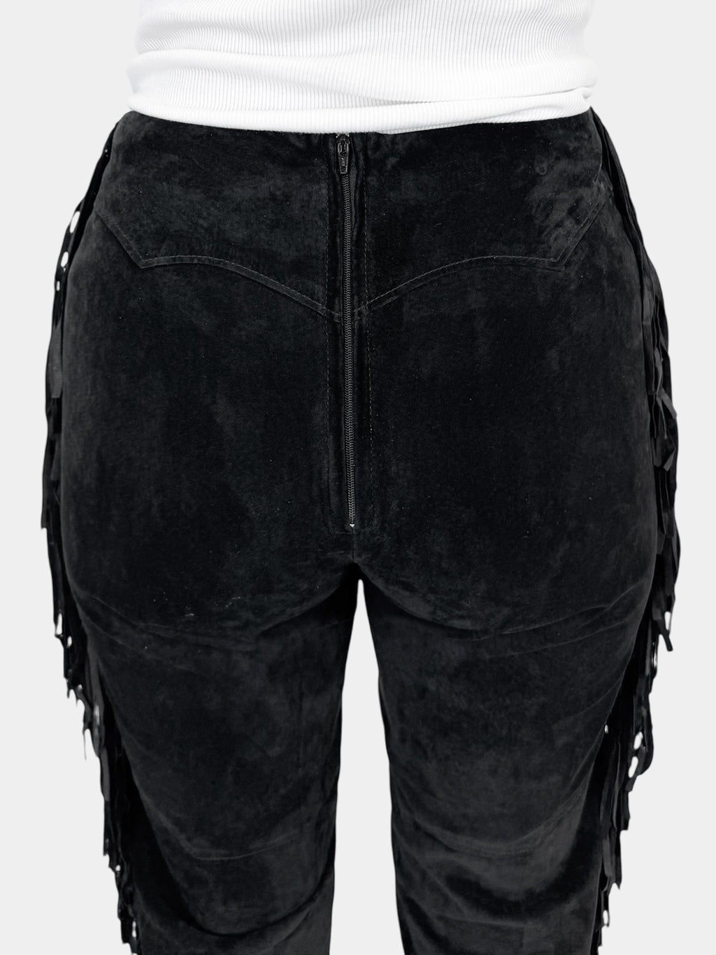 Suede Fringe Pants - Size 6