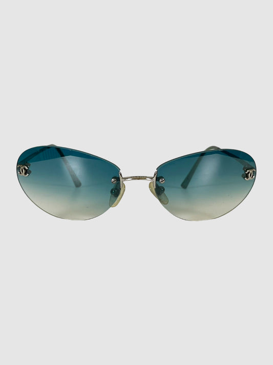 Oval Rimless Sunglasses