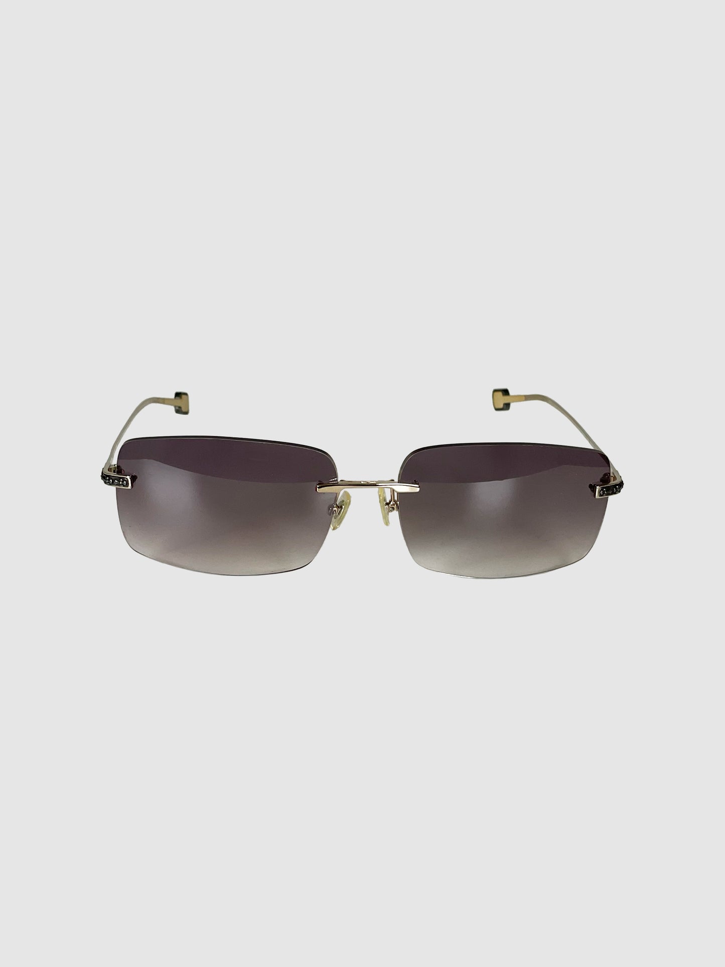 Rectangular Rimless Sunglasses