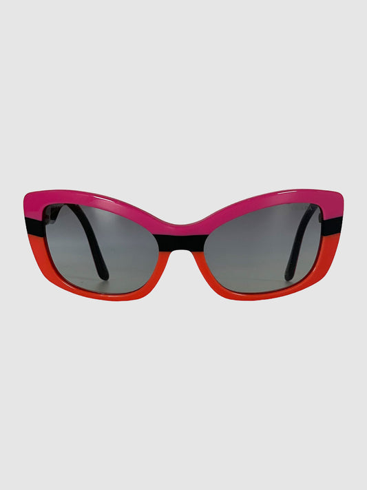 Oversized Colourblock Gradient Sunglasses