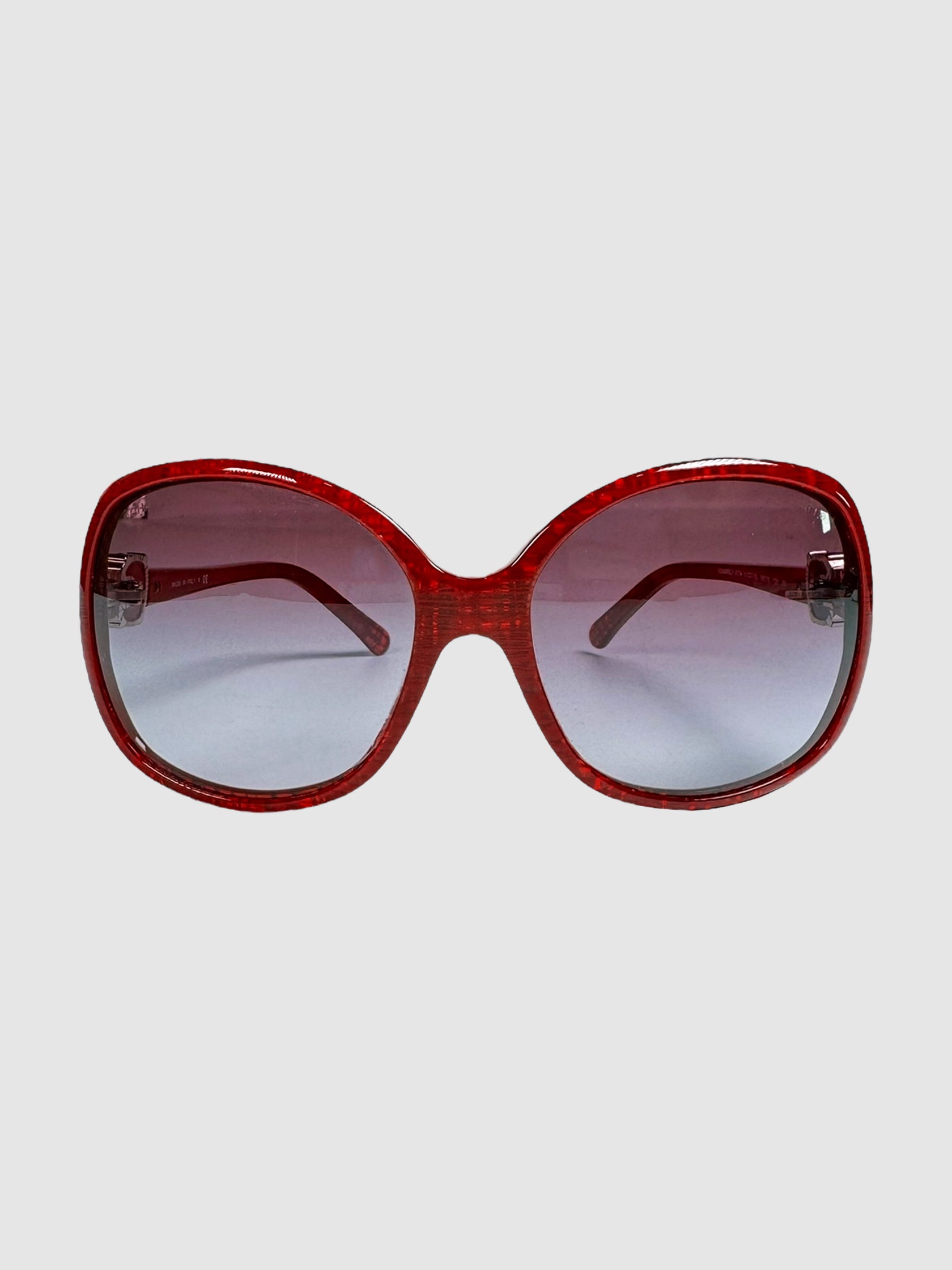 Chanel Red Oversized CC Square Sunglasses 5174 Luxury Designer Resale Consignment Toronto Secondhand