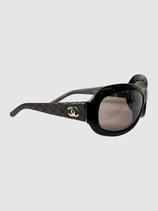 Quilted CC Oval Sunglasses