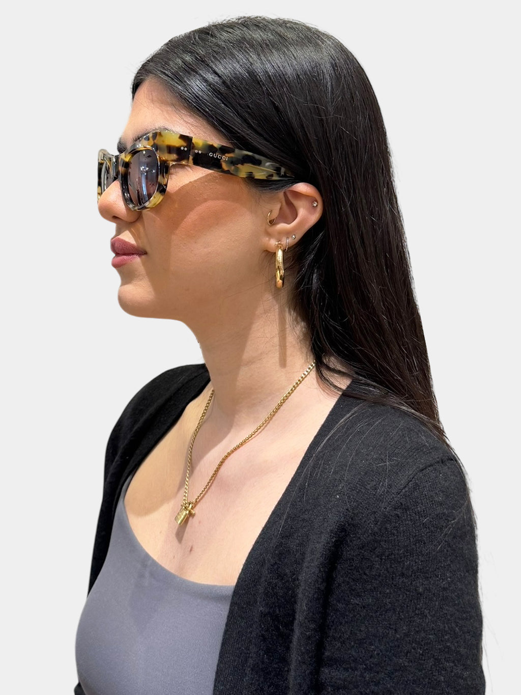Tortoiseshell Semi-Cat Eye Sunglasses