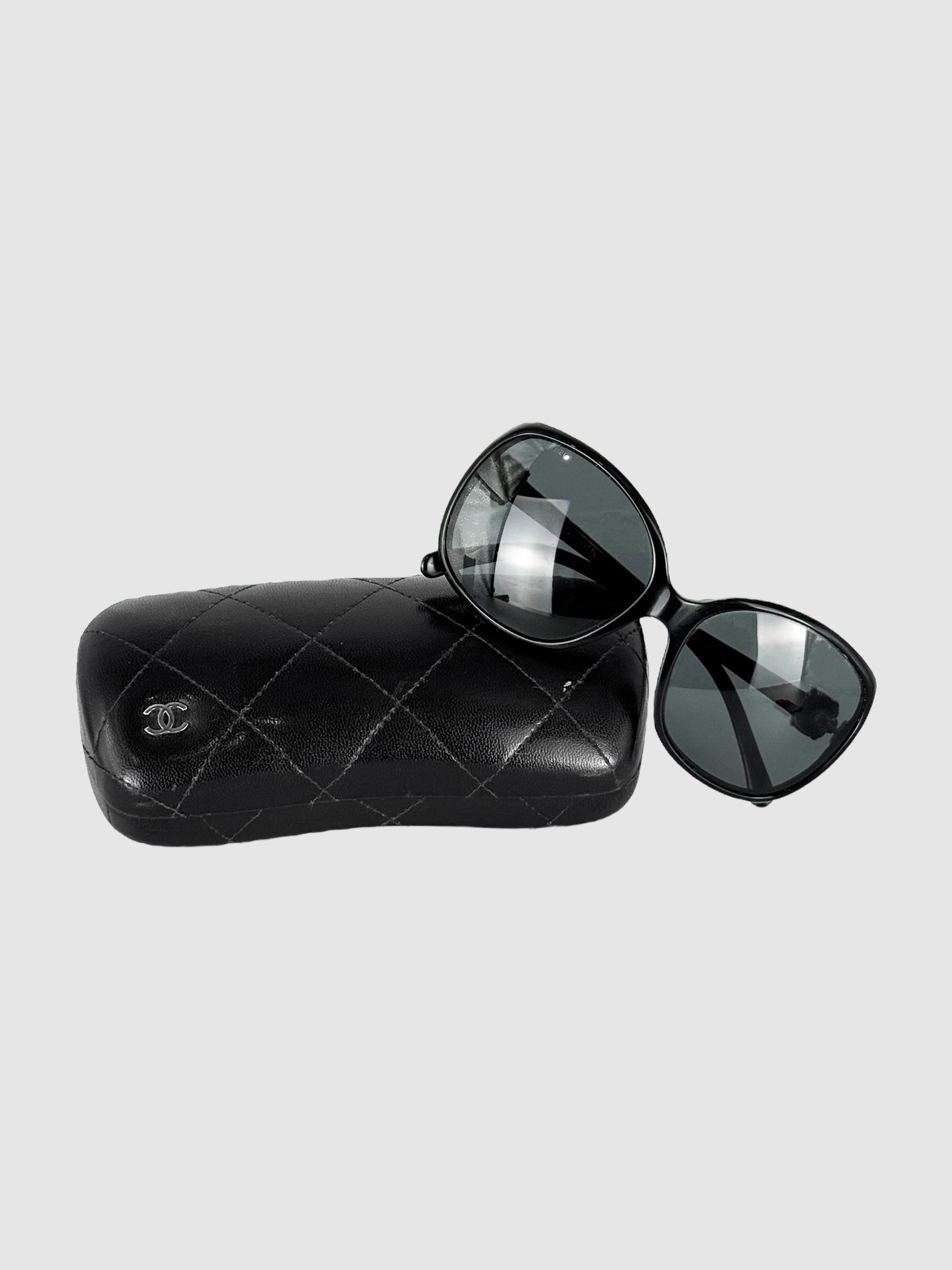 Chanel Black Oversized CC Square Sunglasses Luxury Designer Resale Consignment Toronto Secondhand