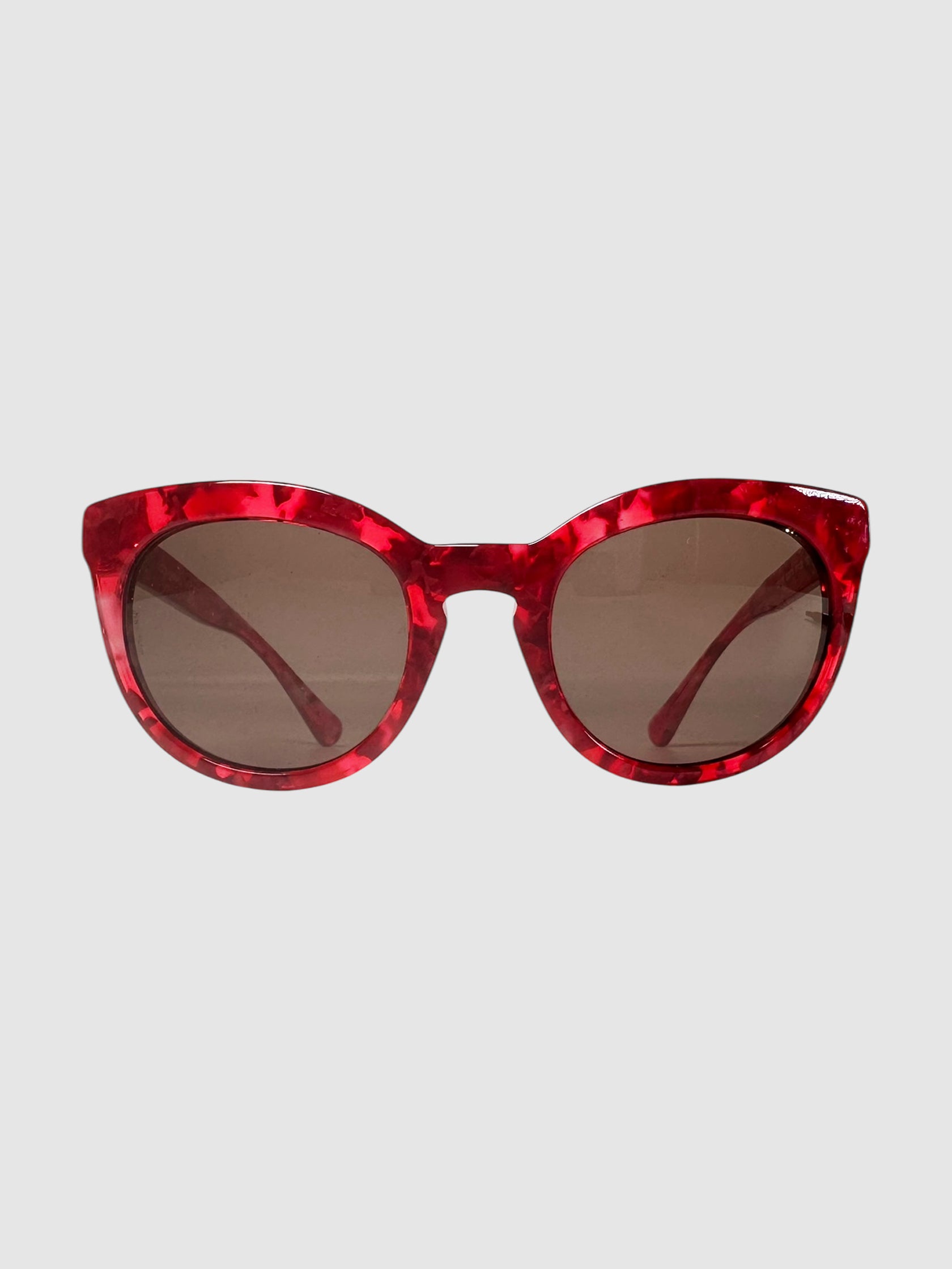 Abstract Frame Round Sunglasses