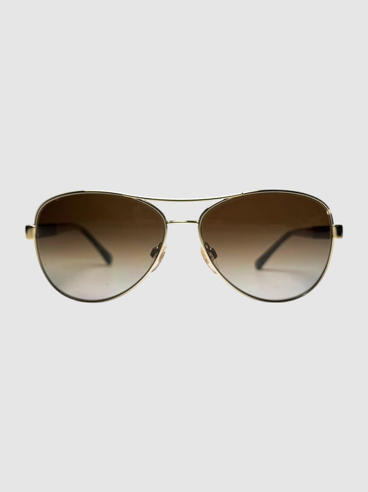 Polarized Nova Check Aviator Sunglasses