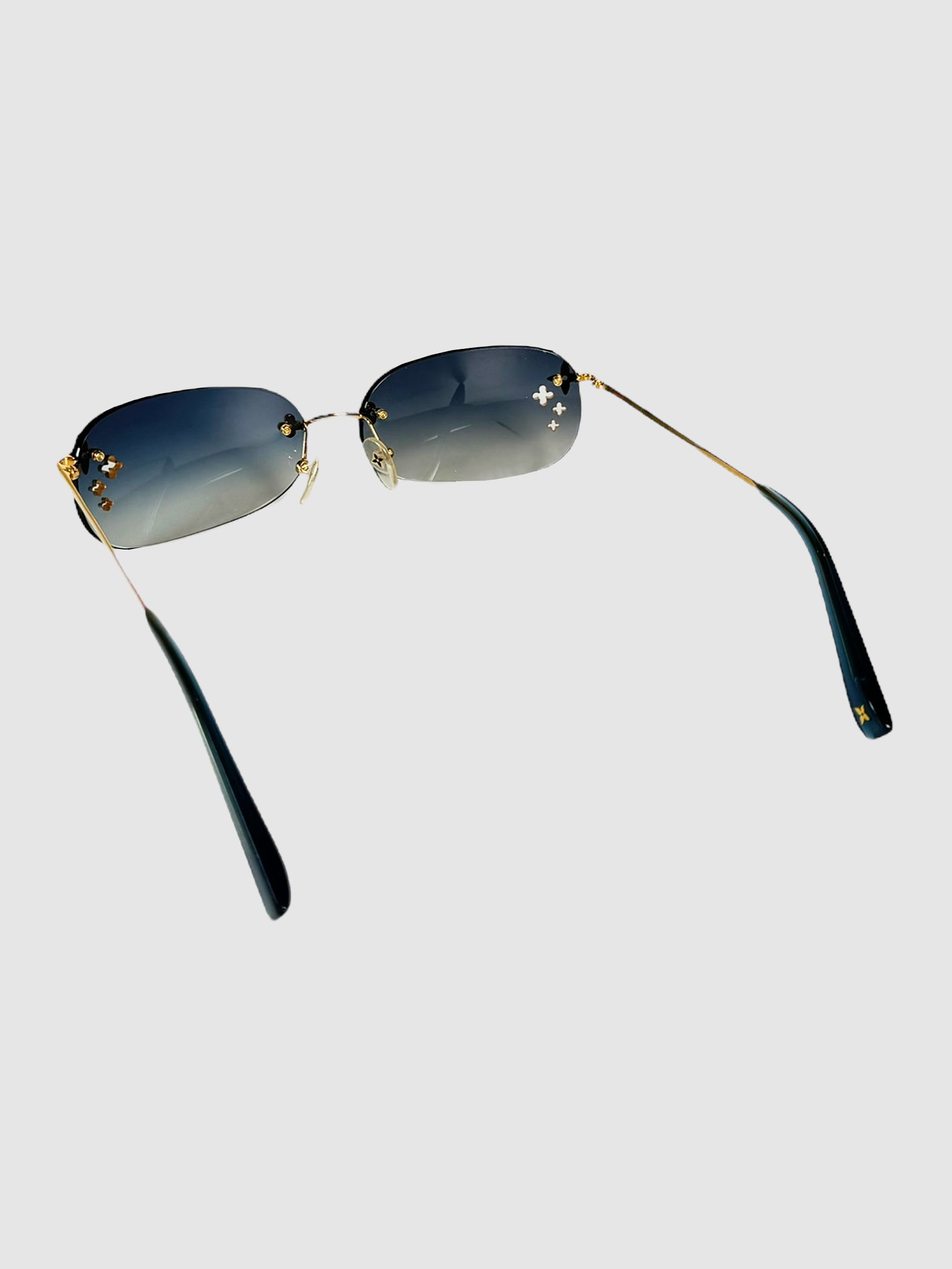 Louis Vuitton Flower Ombré Rimless Oval Sunglasses Consignment Secondhand Designer Luxury Resale Toronto Trendy