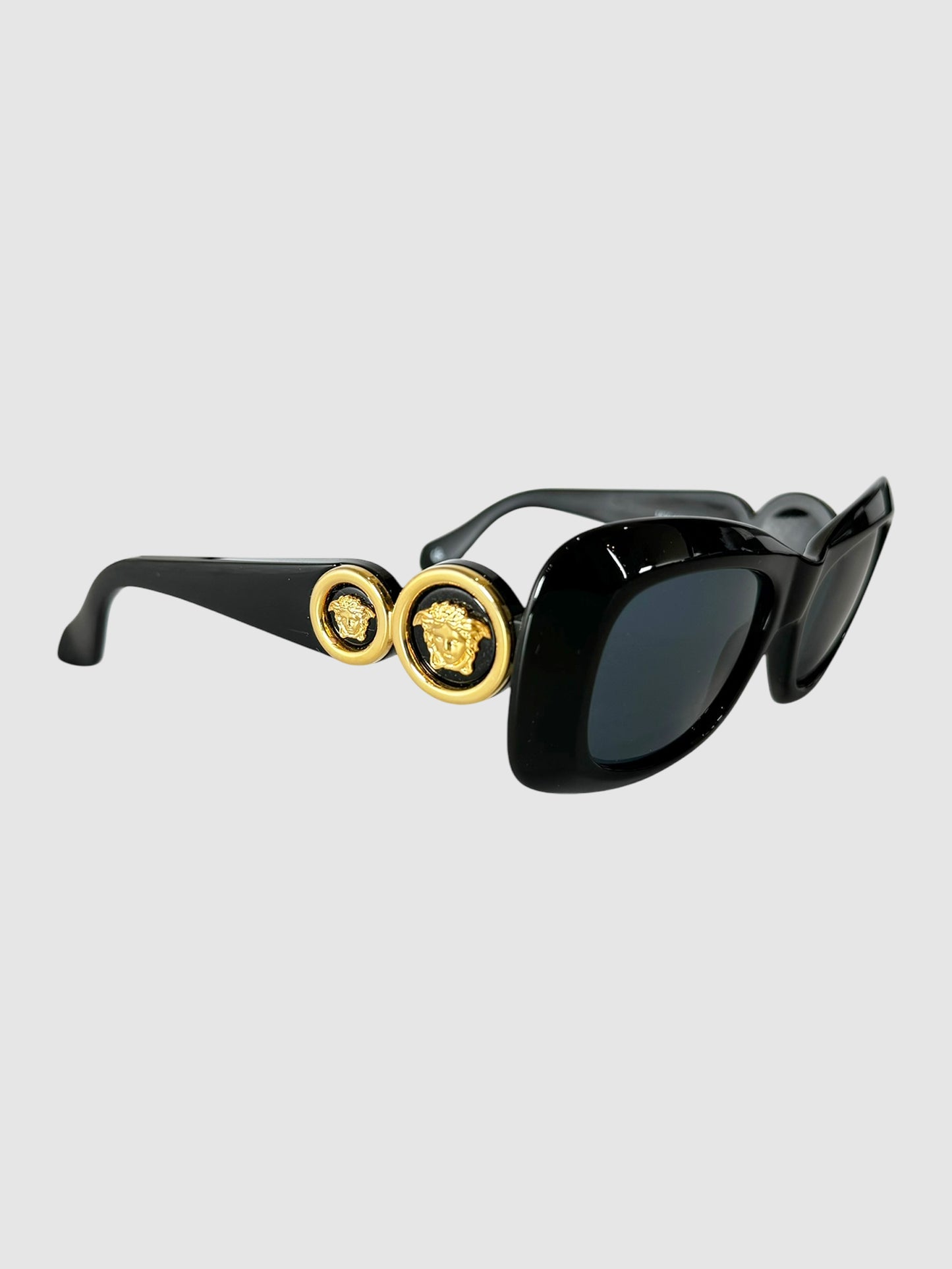 Gianni Versace 1998 Double Medusa Semi-Cateye Sunglasses MOD 417 Luxury Designer Resale Canada