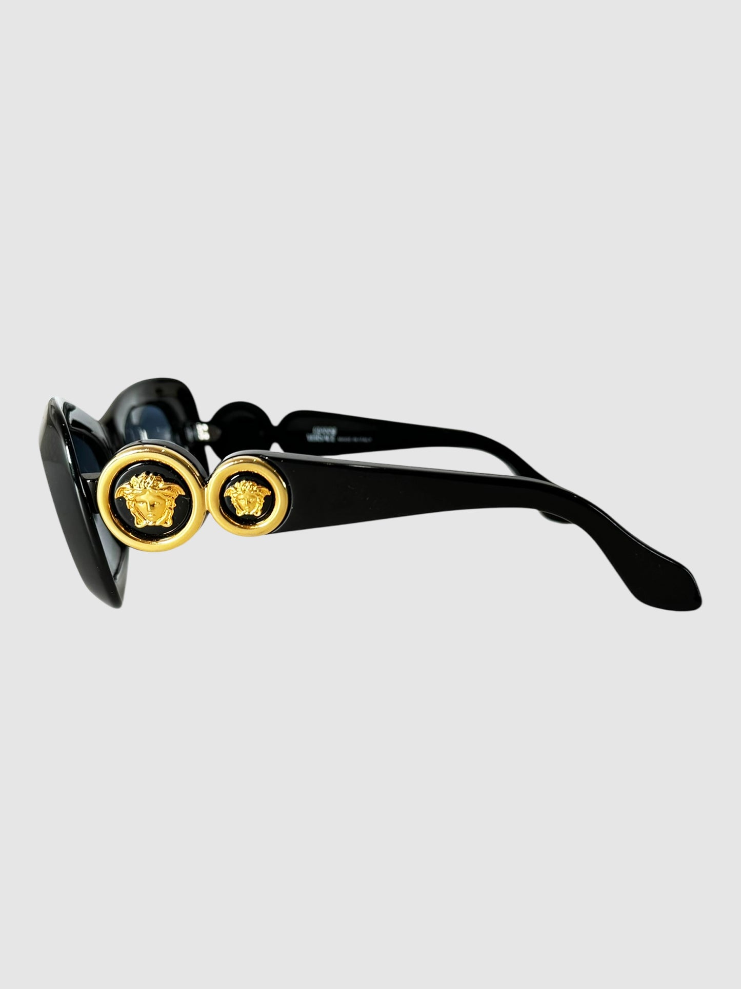 Gianni Versace 1998 Double Medusa Semi-Cateye Sunglasses MOD 417 Luxury Designer Resale Canada