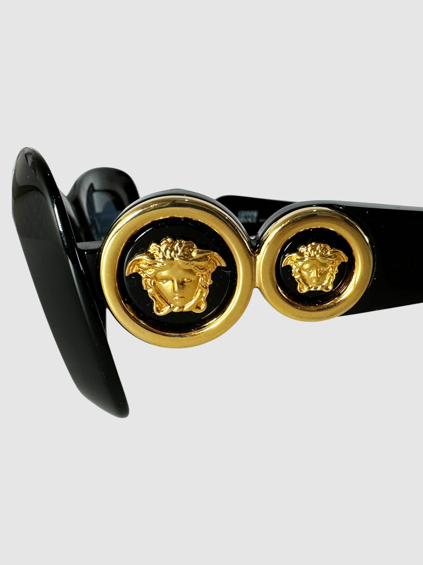 Gianni Versace 1998 Double Medusa Semi-Cateye Sunglasses MOD 417 Luxury Designer Resale Canada