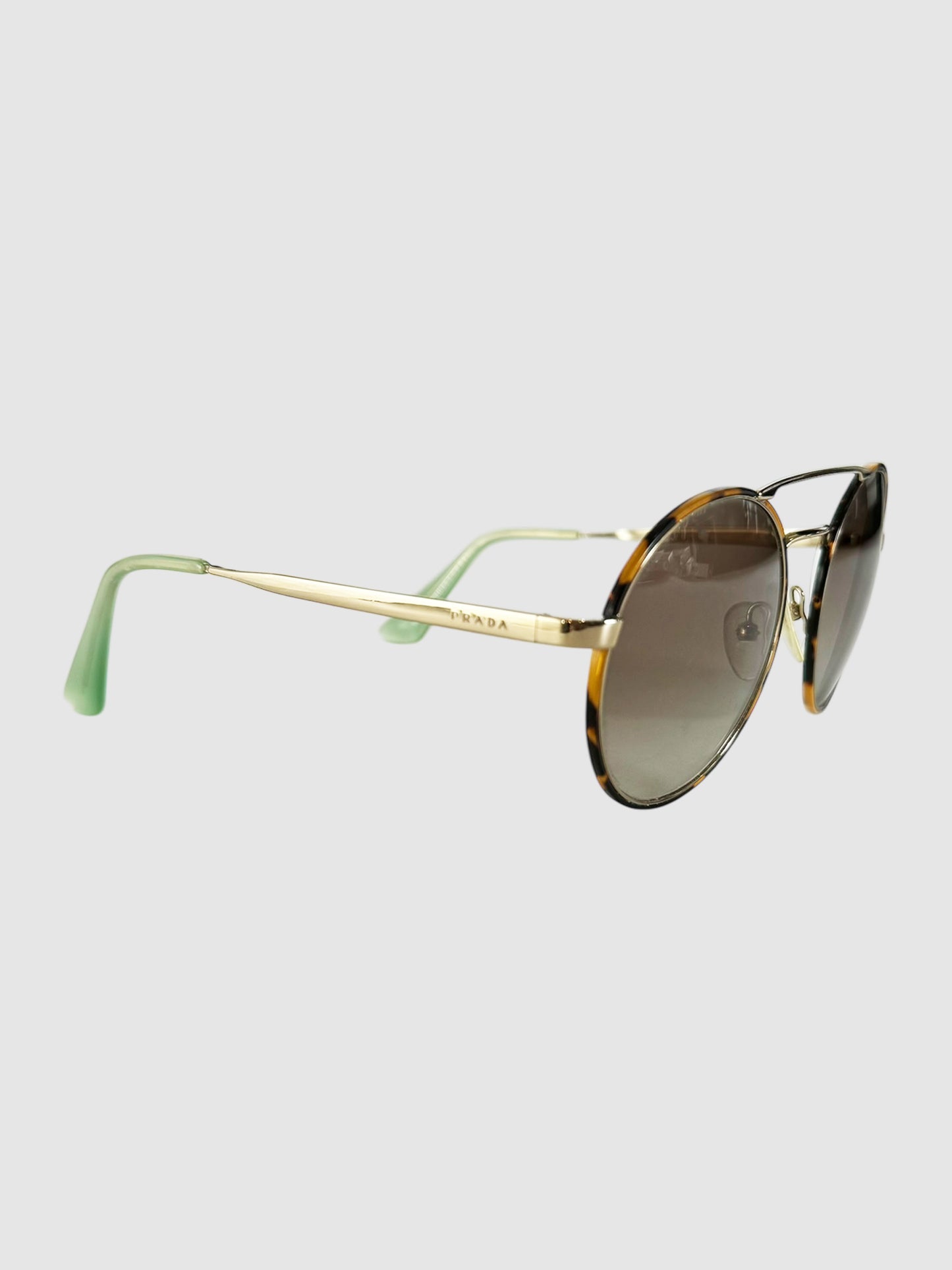 Tortoiseshell Round Aviator Sunglasses