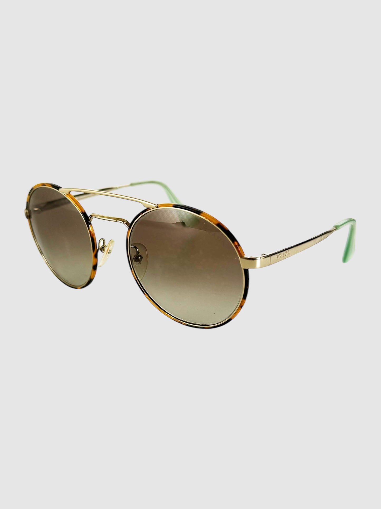 Tortoiseshell Round Aviator Sunglasses