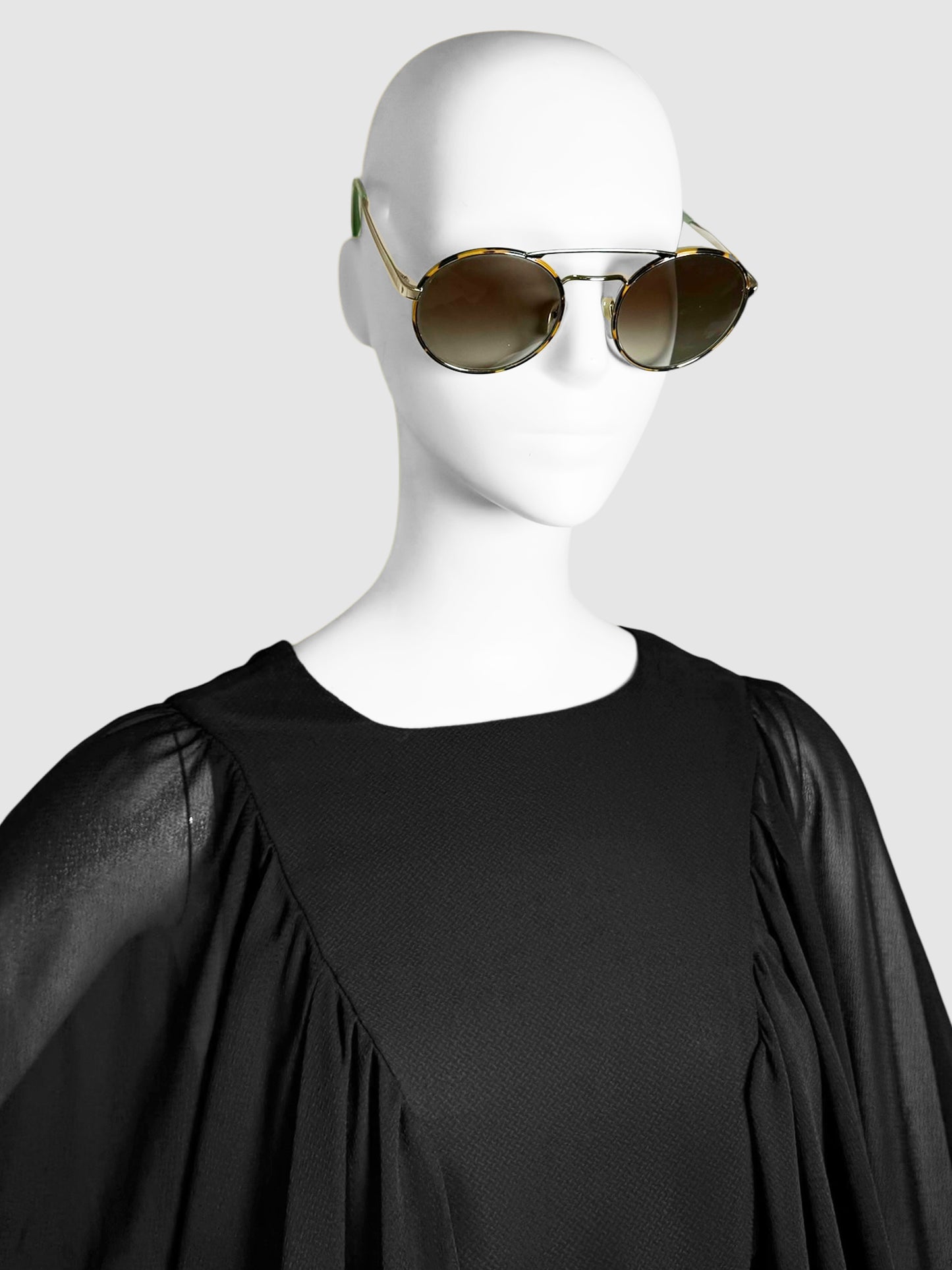 Tortoiseshell Round Aviator Sunglasses