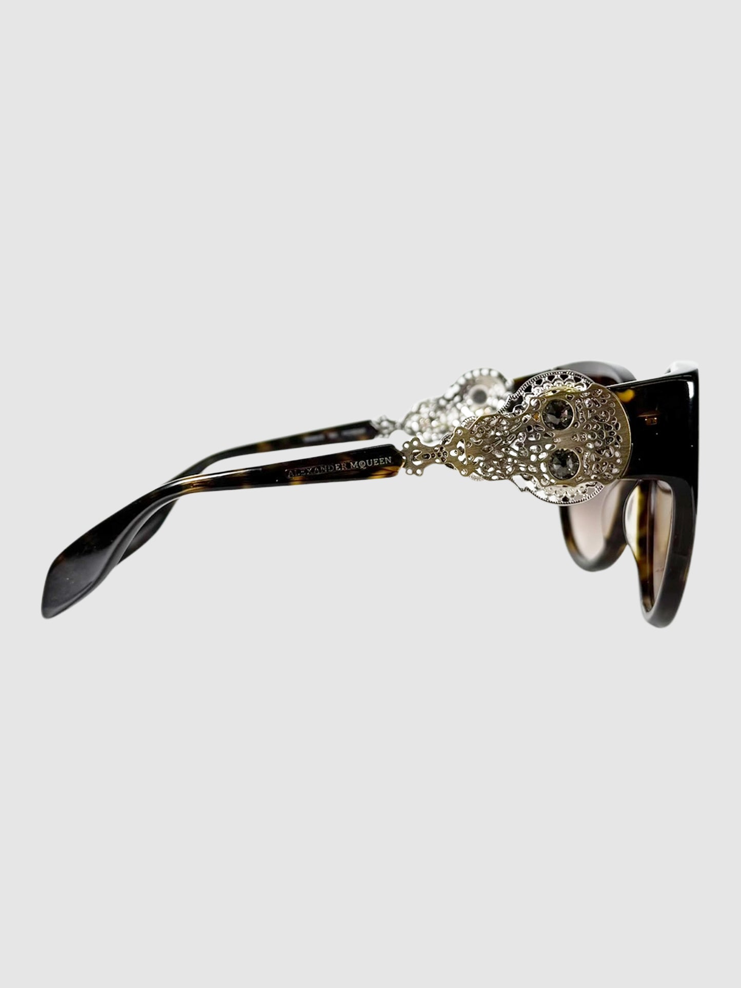 Crystal Skull Cat Eye Sunglasses