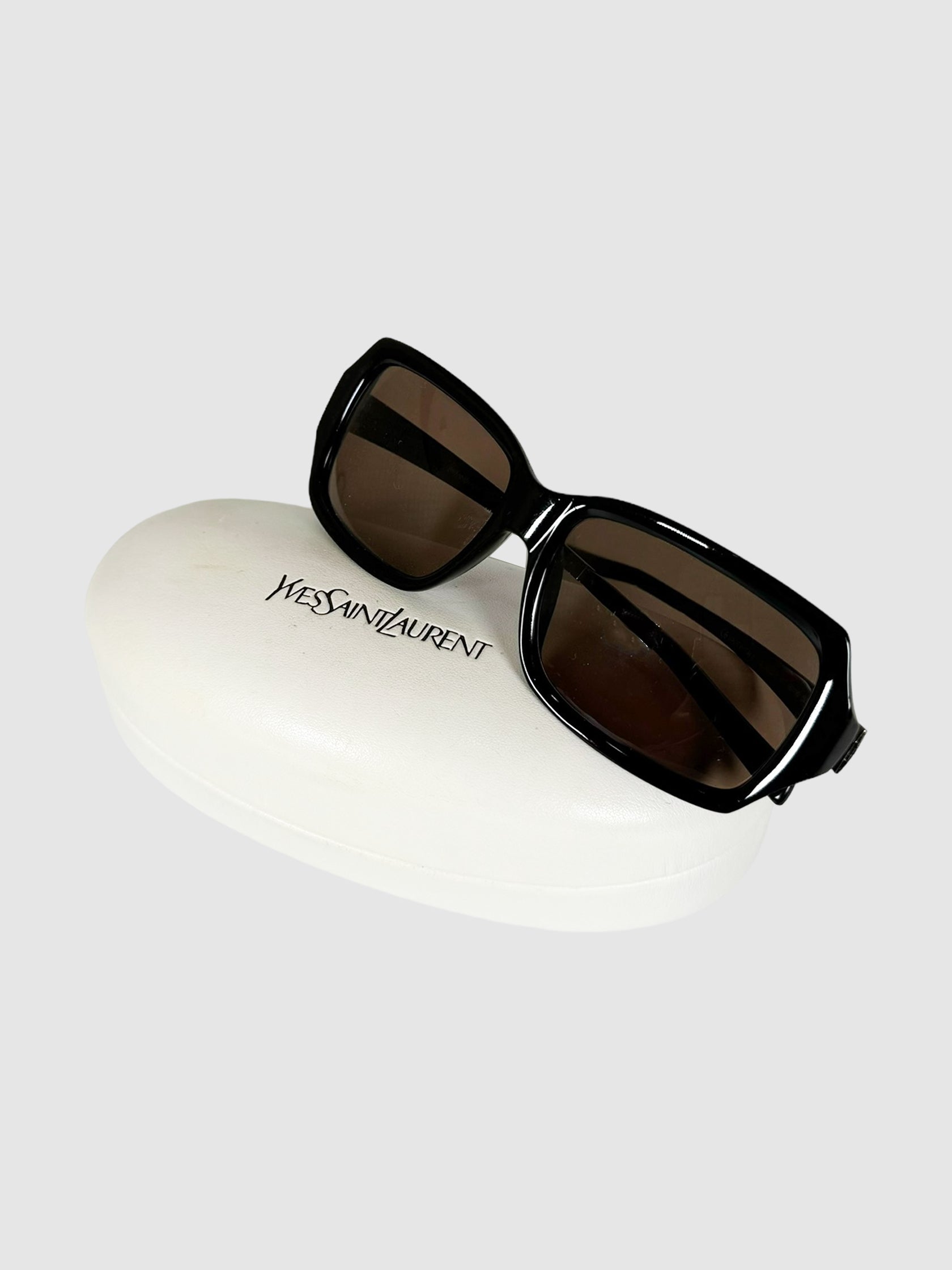 Yves Saint Laurent Rectangular Tinted Sunglasses Consignment Secondhand Designer Luxury Resale Toronto Trendy