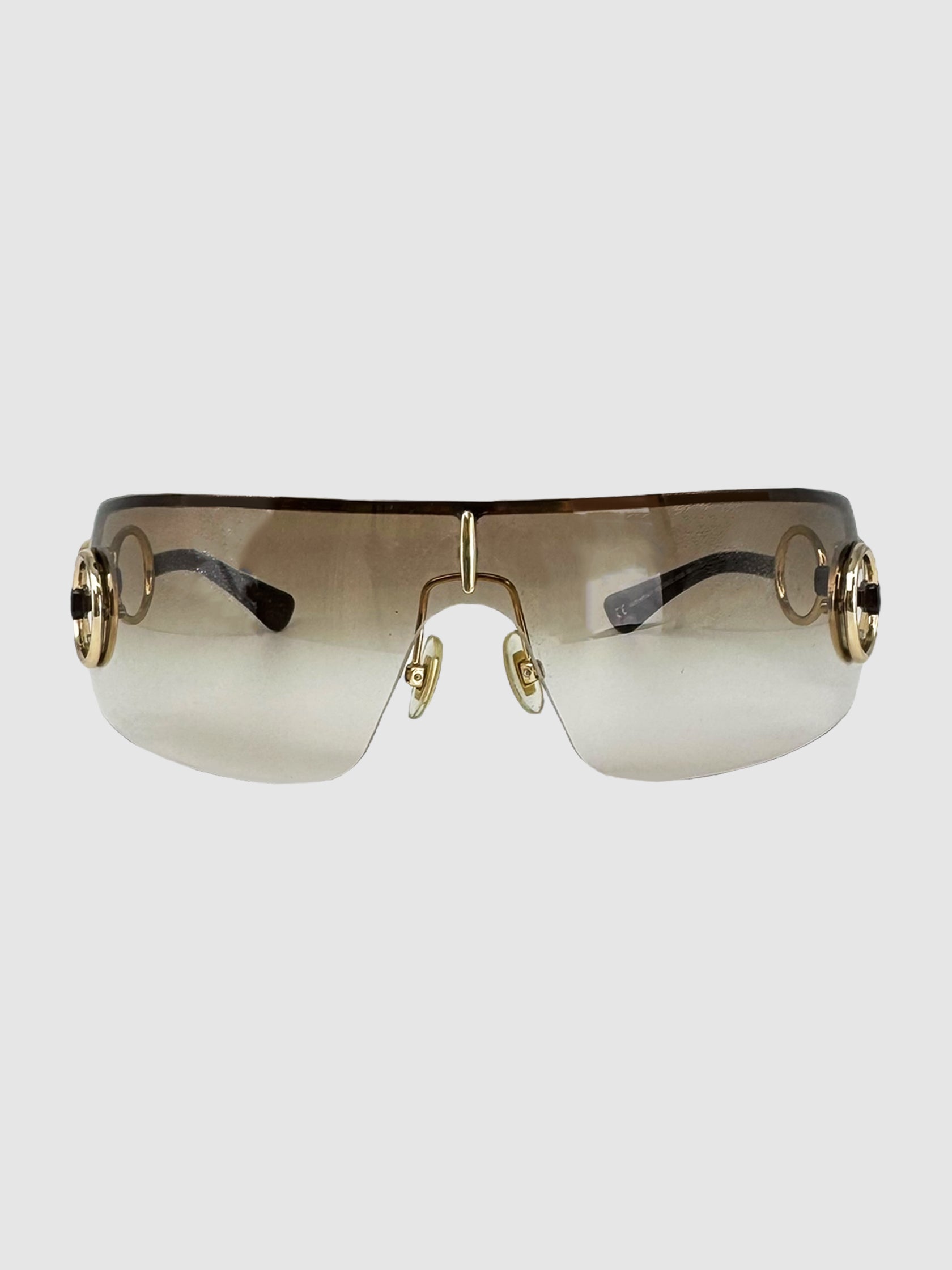 Rimless Shield Chain Sunglasses