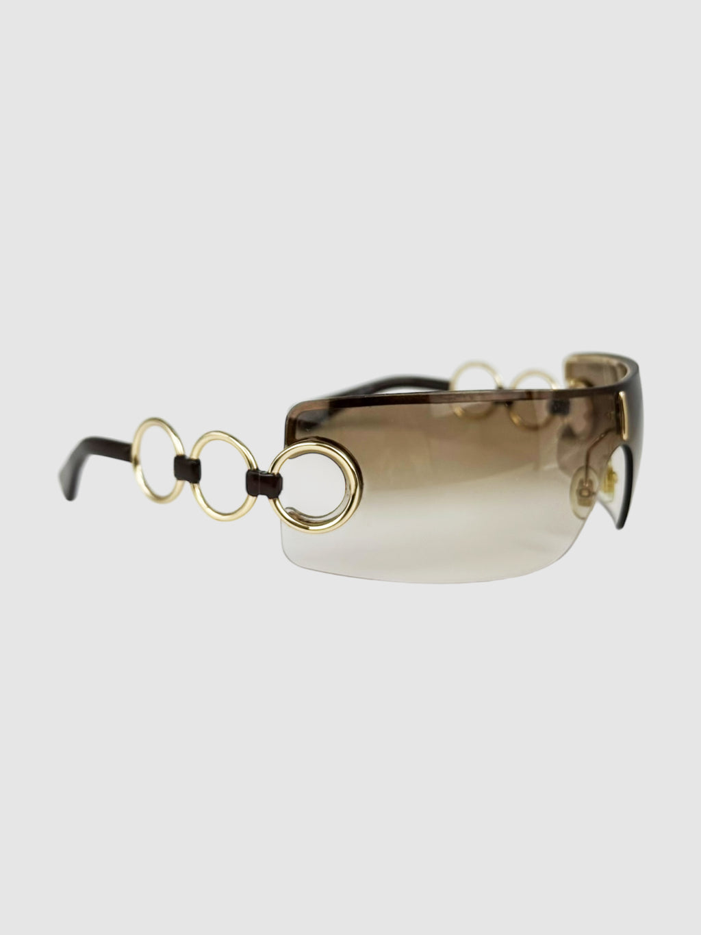 Rimless Shield Chain Sunglasses