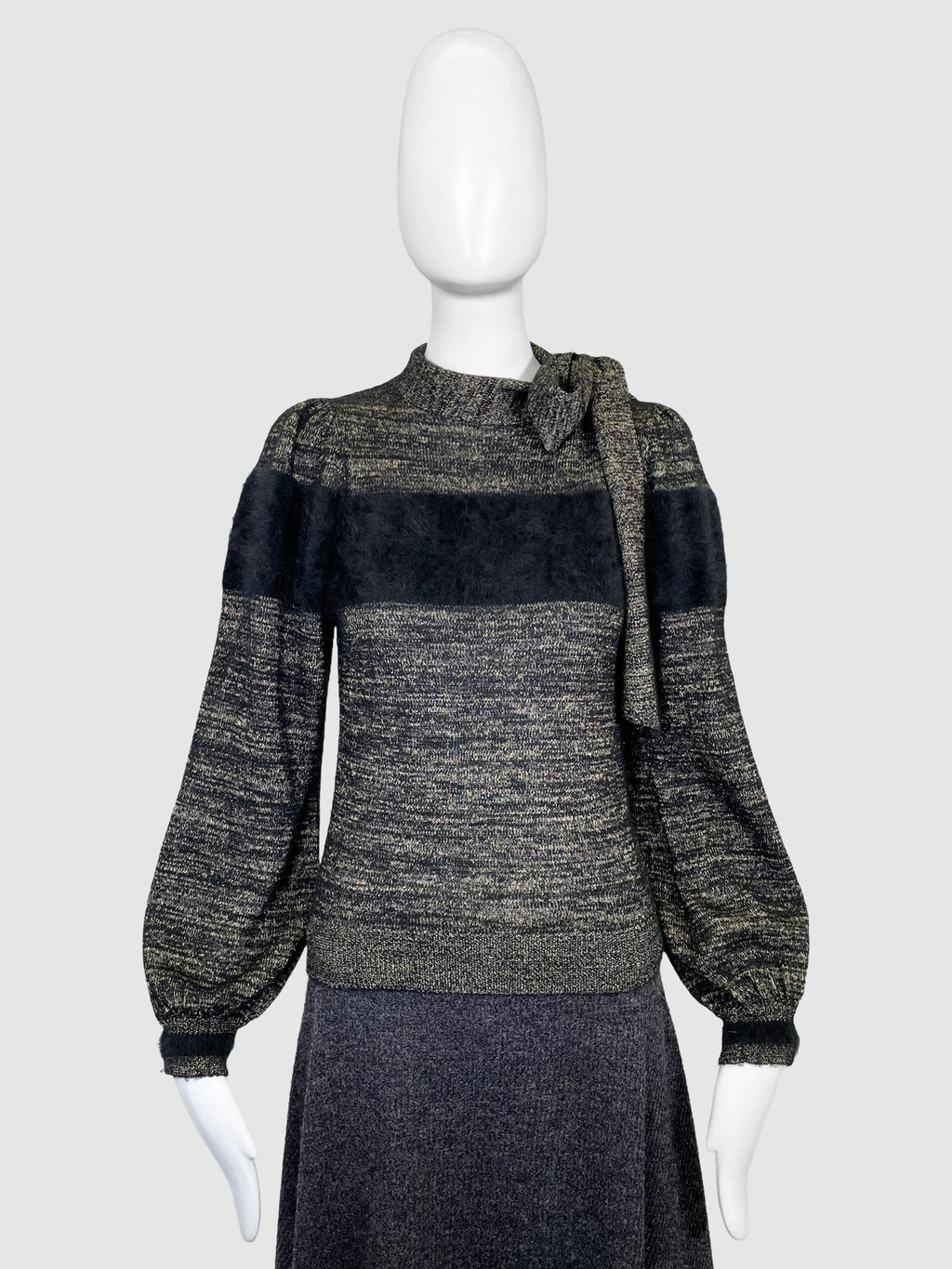Mock Neck Sweater with Tie - Size S