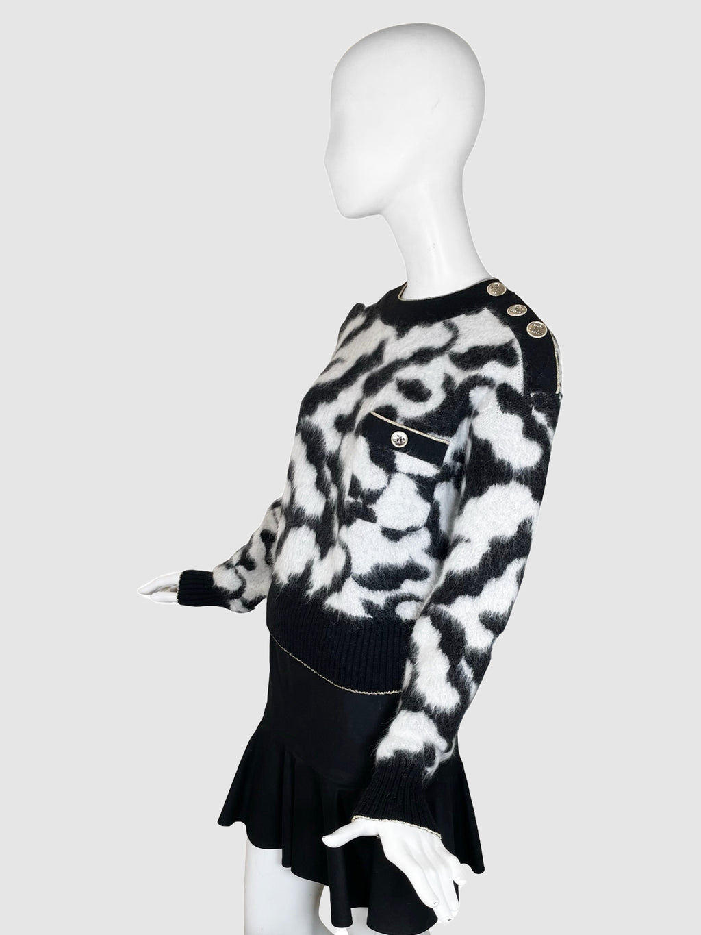 2020 Abstract Print Alpaca Sweater - Size 38