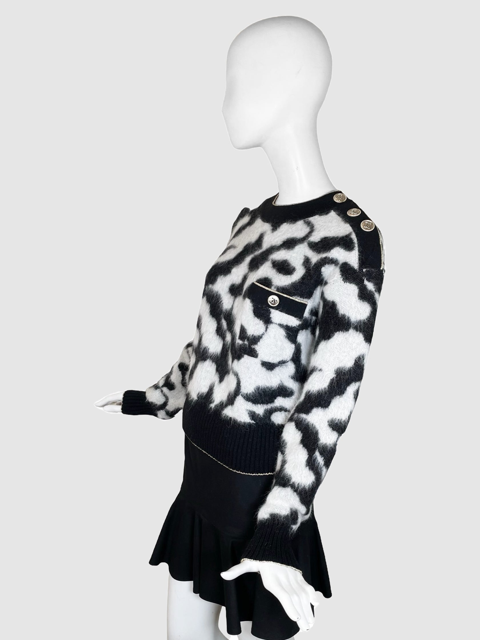 2020 Abstract Print Alpaca Sweater - Size 38