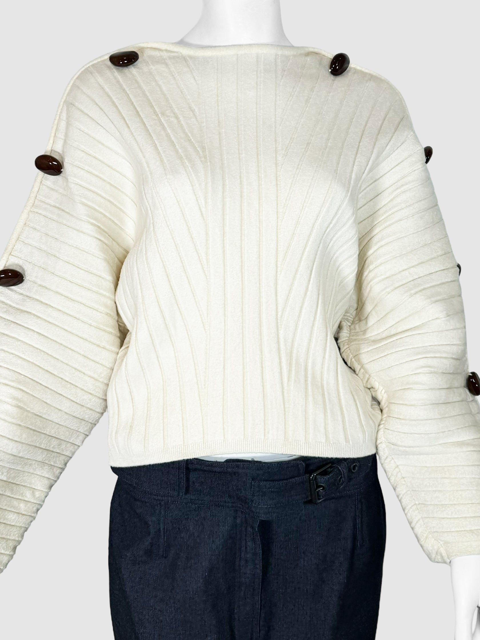 Knit Ribbed Sweater - Size L