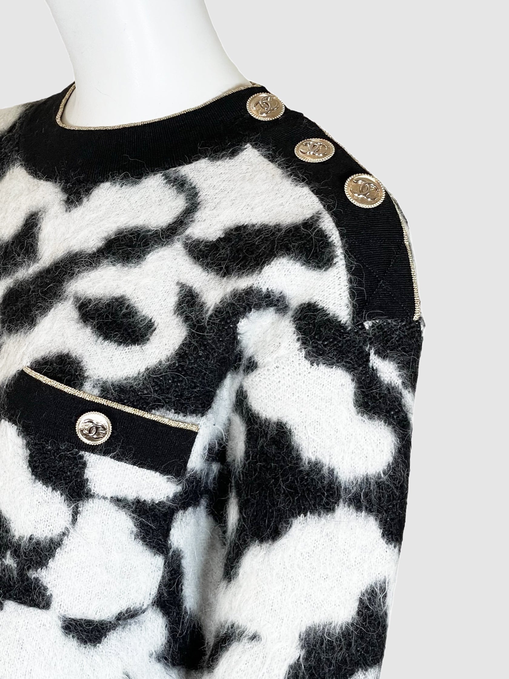 2020 Abstract Print Alpaca Sweater - Size 38