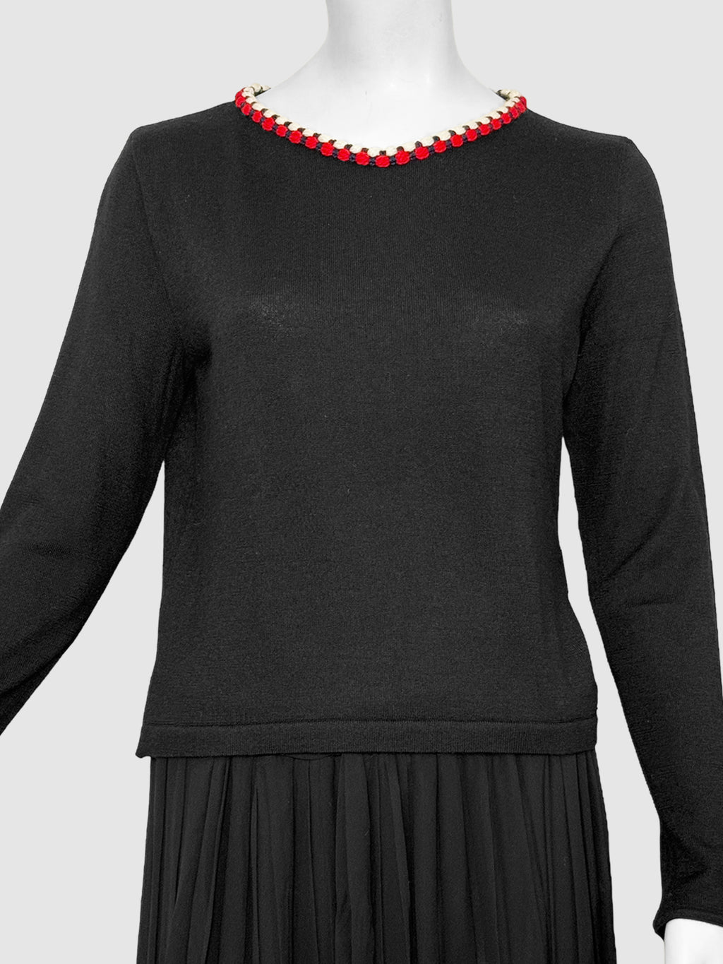 Corded Trim Knit Sweater - Size 42