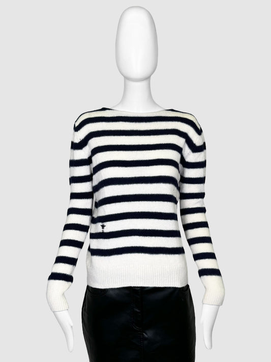 Christian Dior Stripe Cashmere Sweater - Size 8