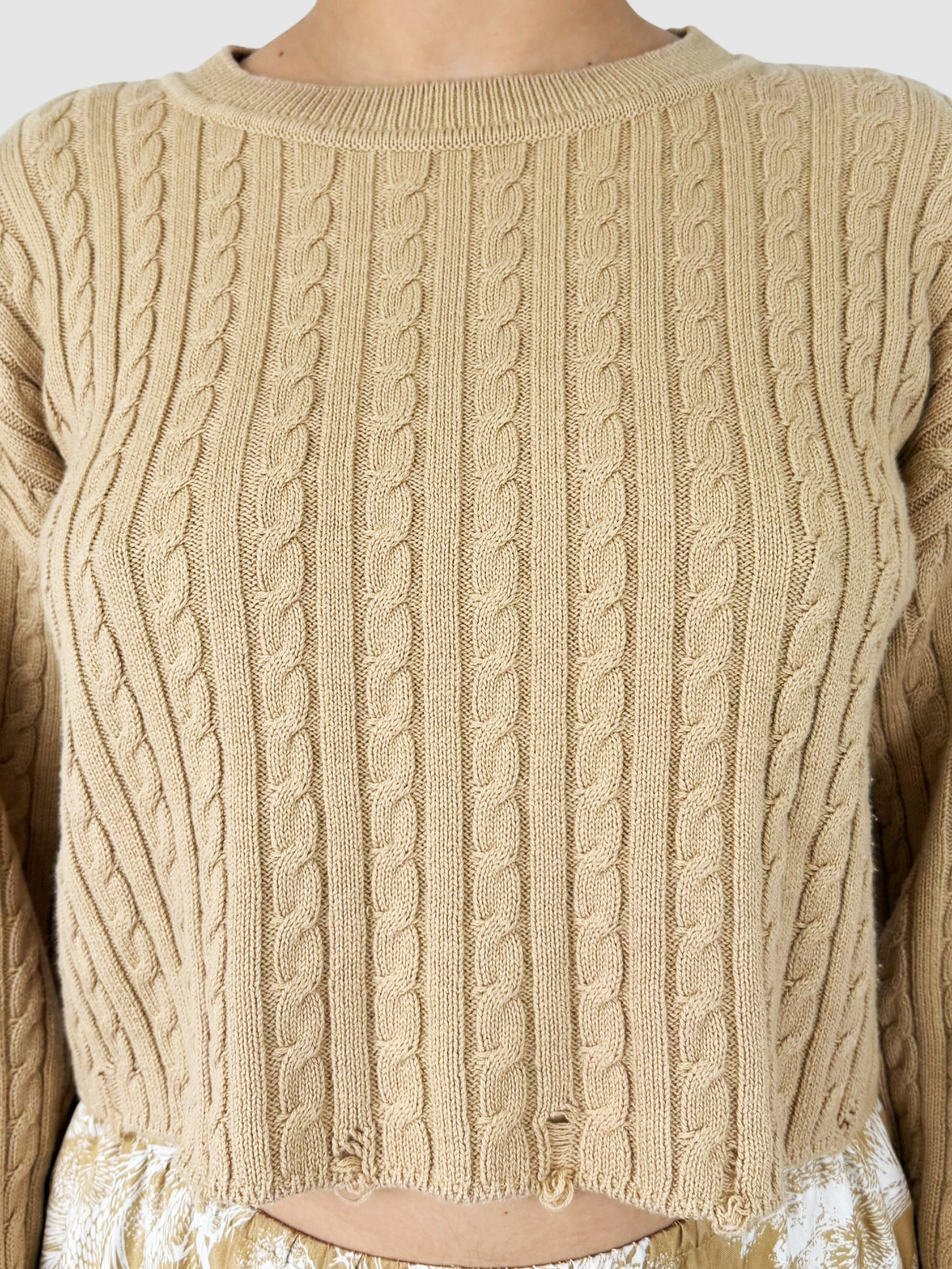 Distressed Cropped Sweater