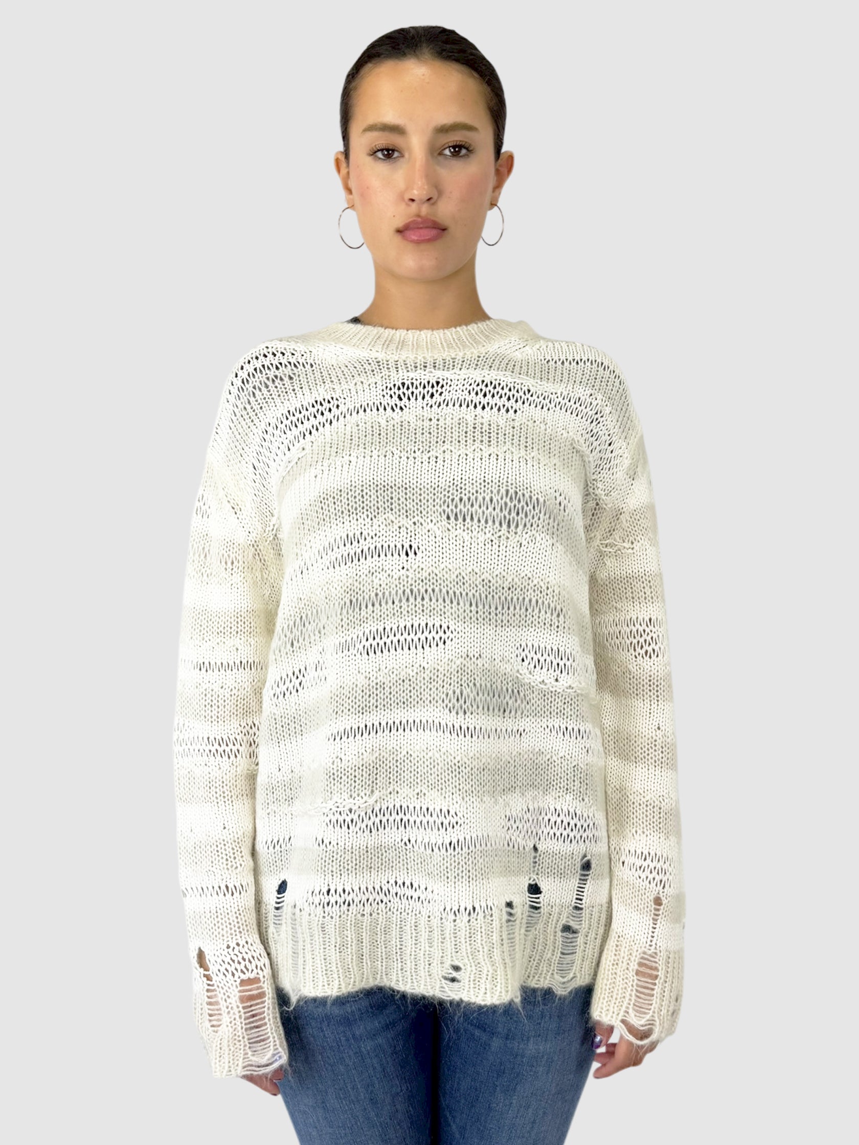 Distressed Stripe Sweater