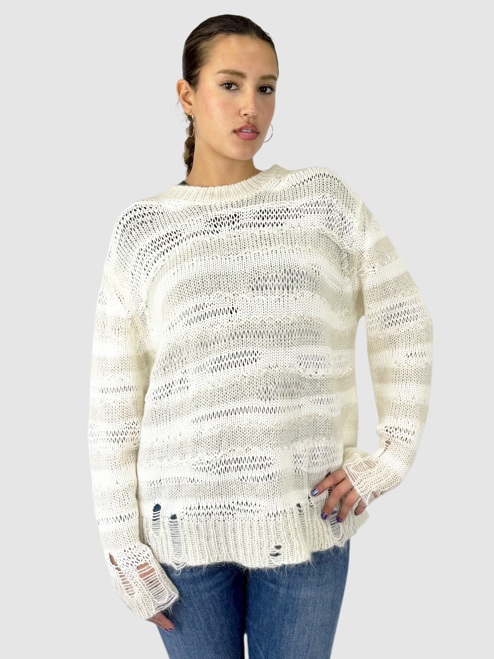 Distressed Stripe Sweater
