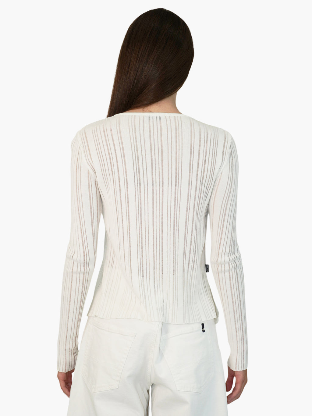 Semi-Sheer Ribbed Cardigan
