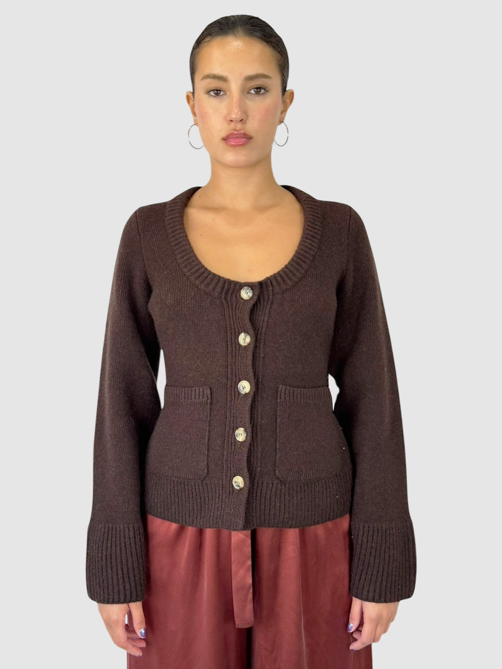 Cashmere Button-Up Cardigan