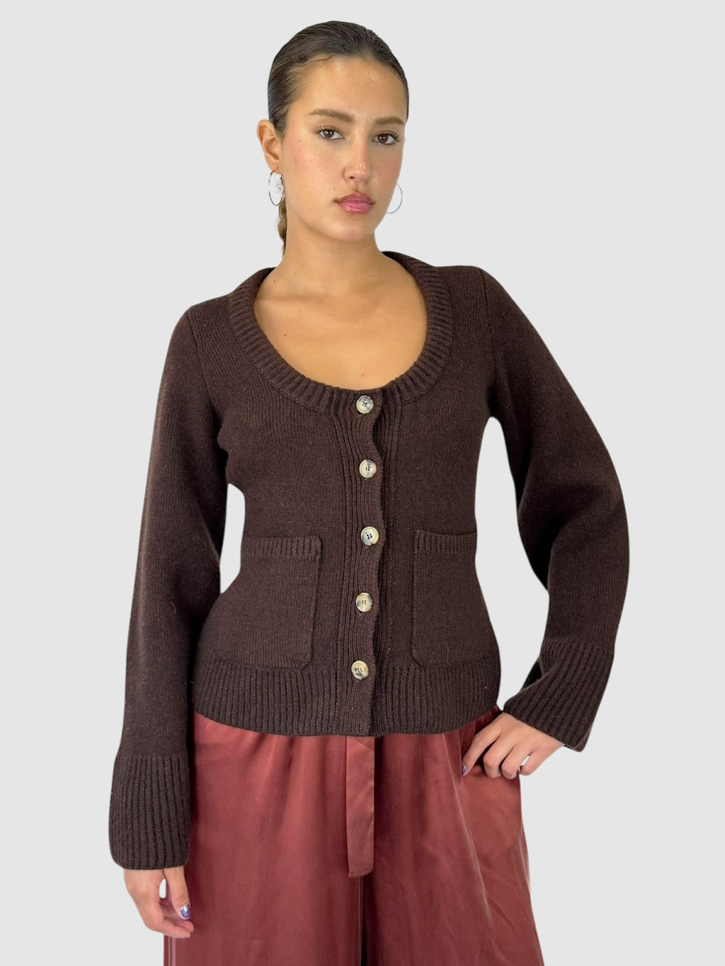 Cashmere Button-Up Cardigan