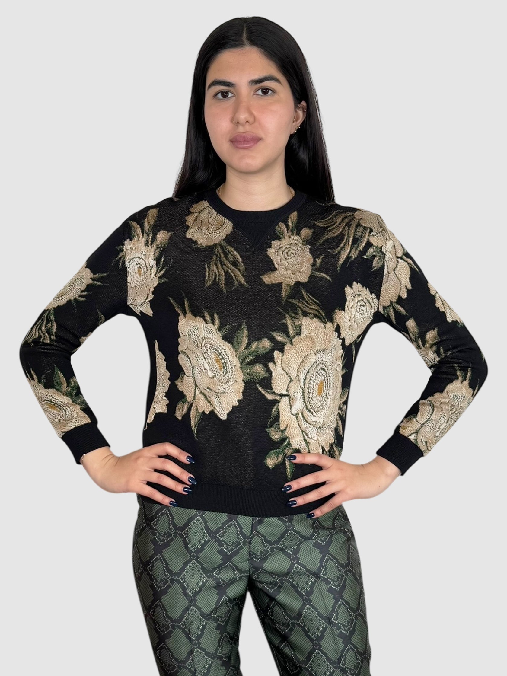 Floral Print Sweater