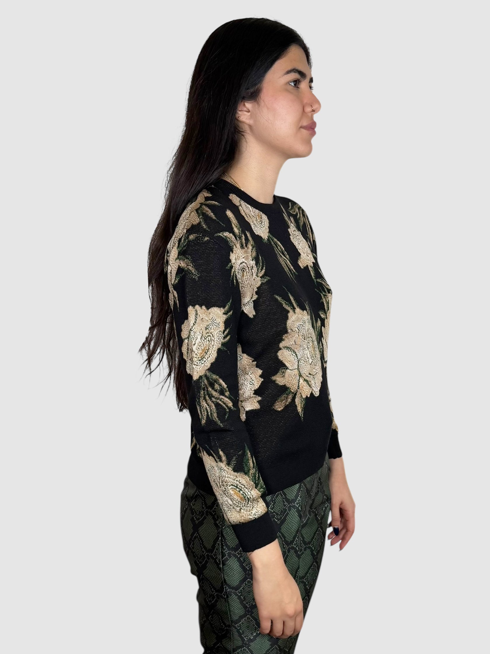 Floral Print Sweater