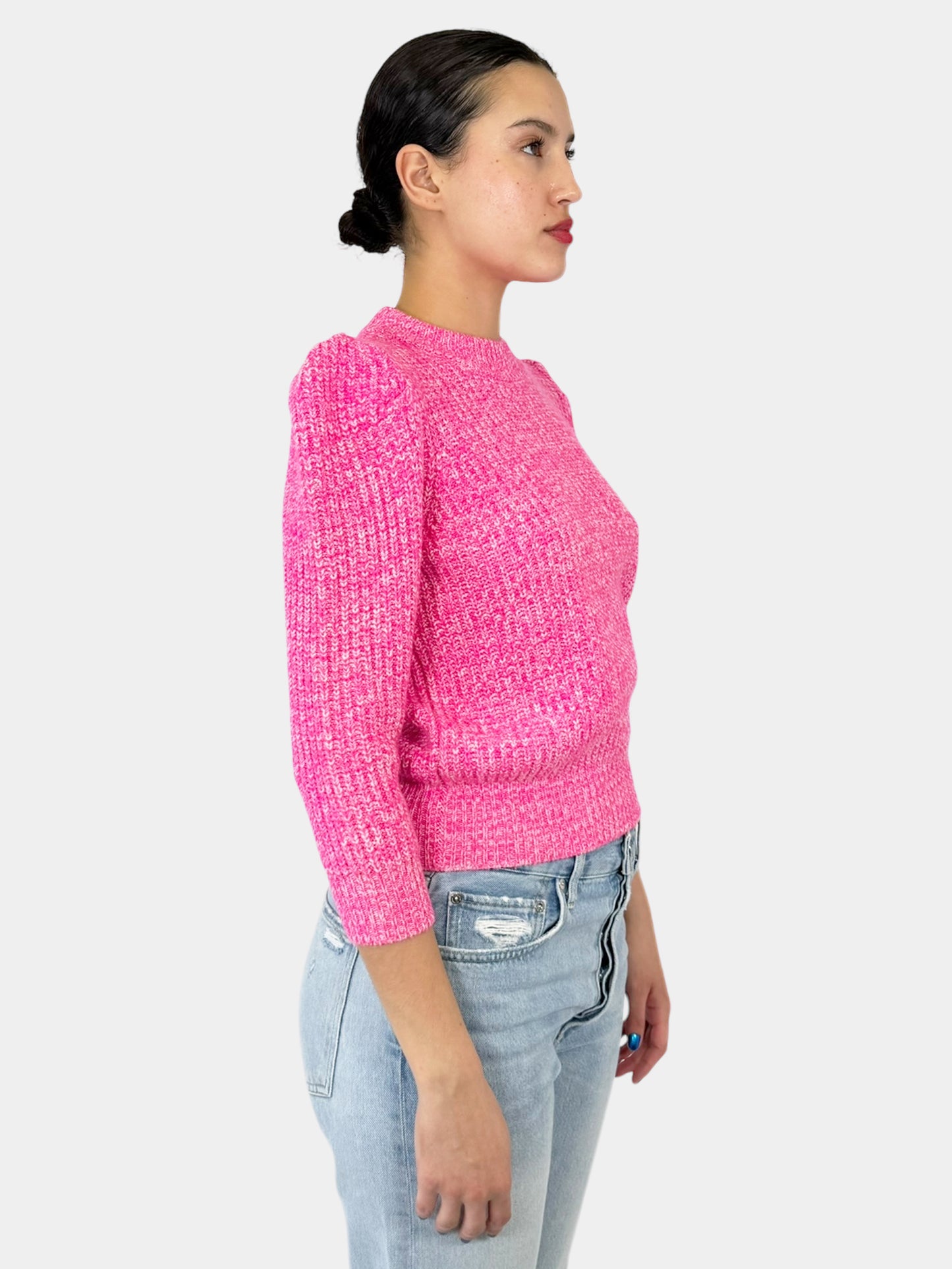 Cashmere Puff Sleeve Sweater - Size S